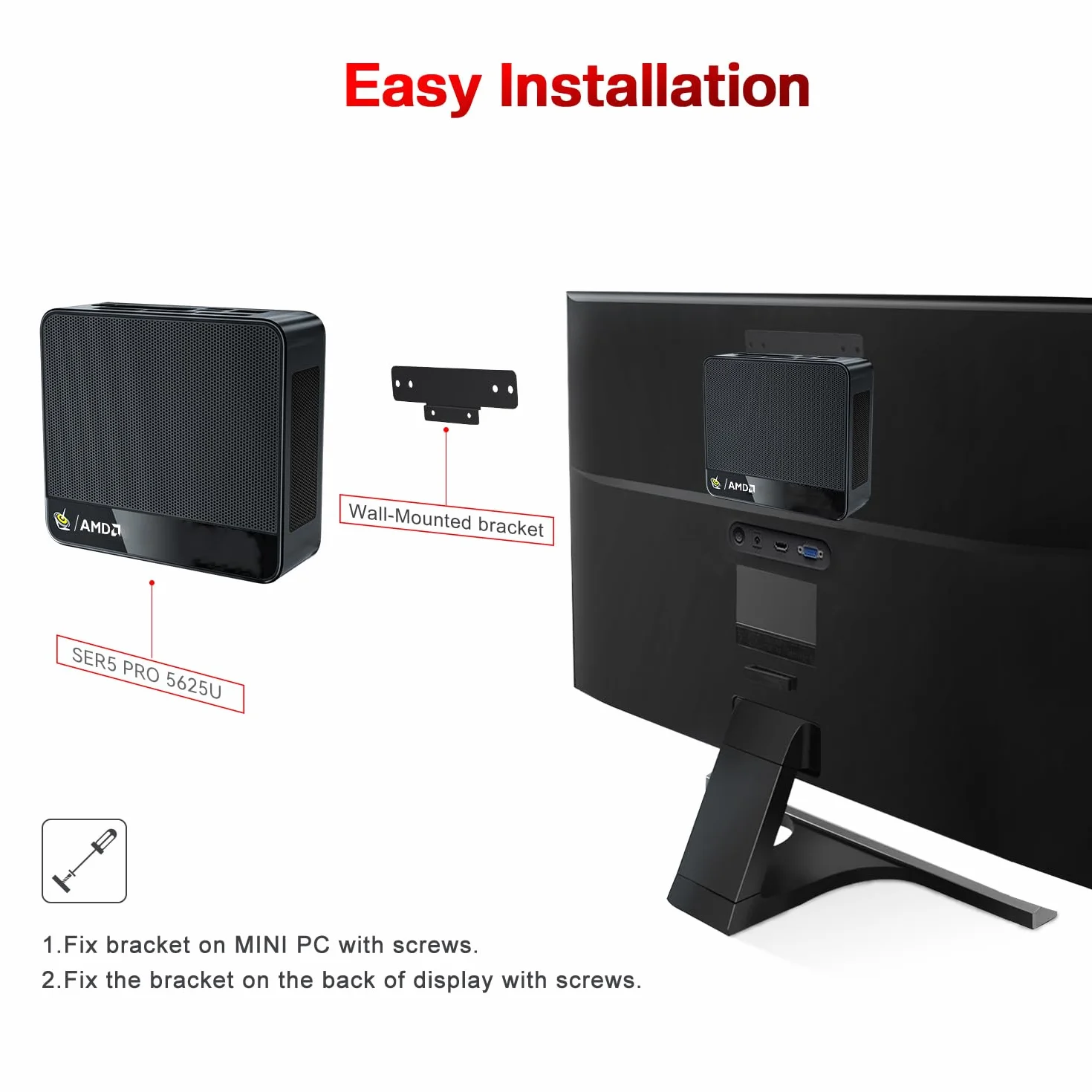 Beelink SER5 Pro Mini PC AMD Ryzen 5 5625U 16 Go RAM DDR4 480 Go SSD WiFi 6 BT5.4