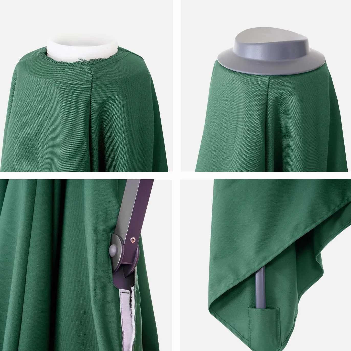 Mendler Toile de Rechange Parasol déporté 3x3m Vert foncé