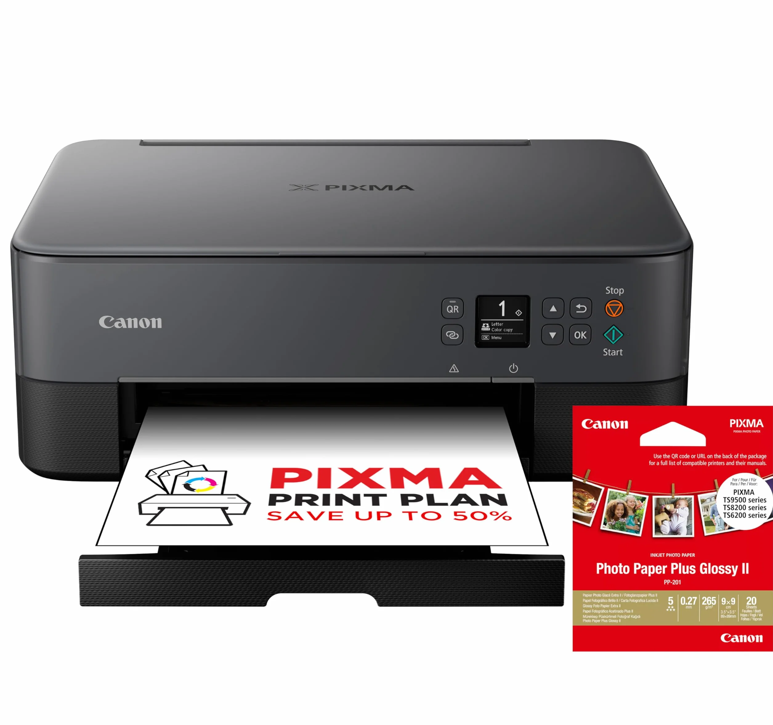 Canon PIXMA TS5350i 3-in-1 Wi-Fi Home Office Printer Copier Scanner Black