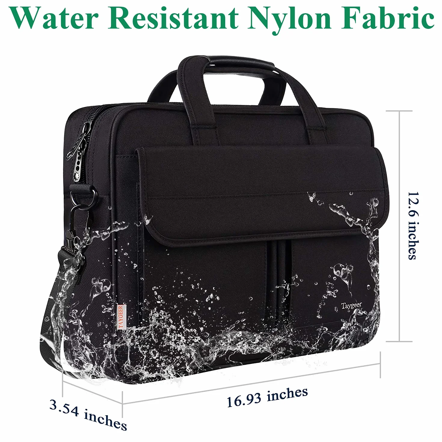 Taygeer Sacoche Ordinateur 17 Pouces Imperméable Sac PC Portable Homme Femme Noir