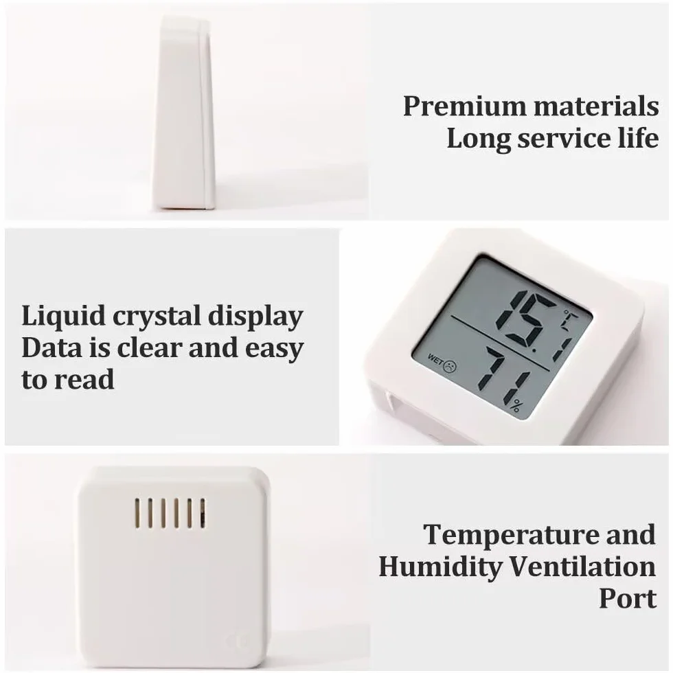 Thermomètre hygromètre d'intérieur numérique LCD température précise humidimètre lot de 2