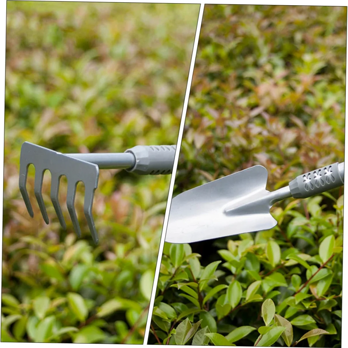 Toyvian Kit Outils Jardinage 3 Pièces en Acier et PVC, Pelle à Planter, Creuser et Désherber, pour Jardinage Intérieur, Transplantation et Ameublissement du Sol