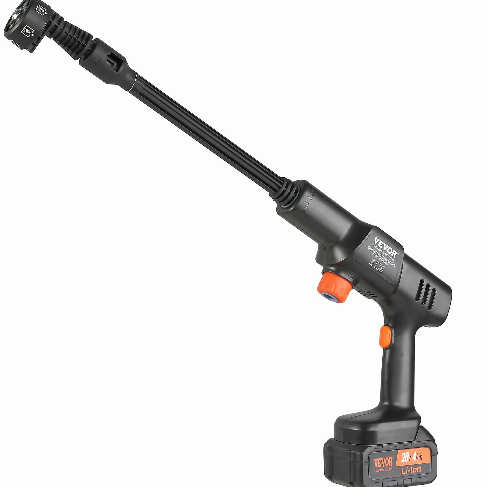 VEVOR Nettoyeur Haute Pression sur Batterie sans Fil 21 V Nettoyeur Haute Puissance Portable 652 PSI 50 bar Laveuse Électrique 3,5 L/min Batterie 4,0 Ah Chargeur pour Nettoyage Terrasse Jardin Voiture