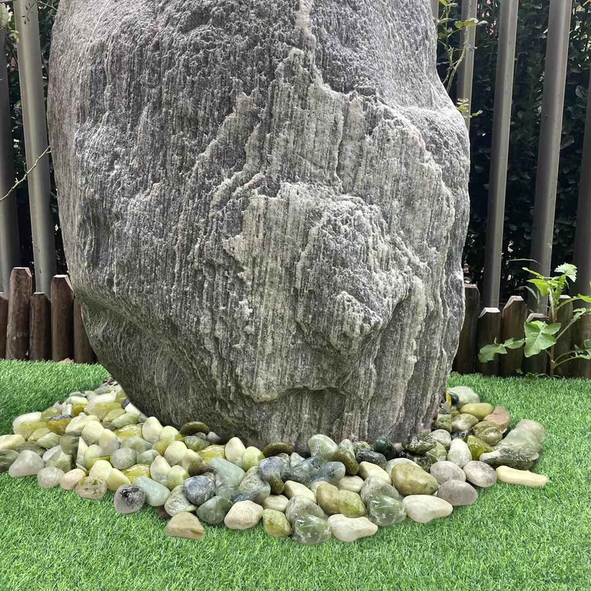 YISZM Pierres de rivière en jade de 9 kg pour aménagement paysager, galets naturels de 5 à 7,6 cm pour plantes d'intérieur, pierres décoratives polies pour remplissage de vase, aquariums, jardin
