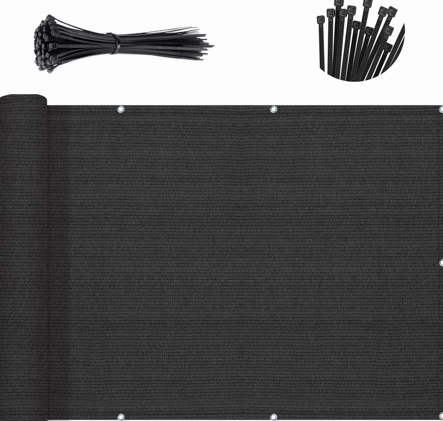 Sunny Guard Brise-vue en maille robuste 0,9 x 3,6 m protection à 90 % noir