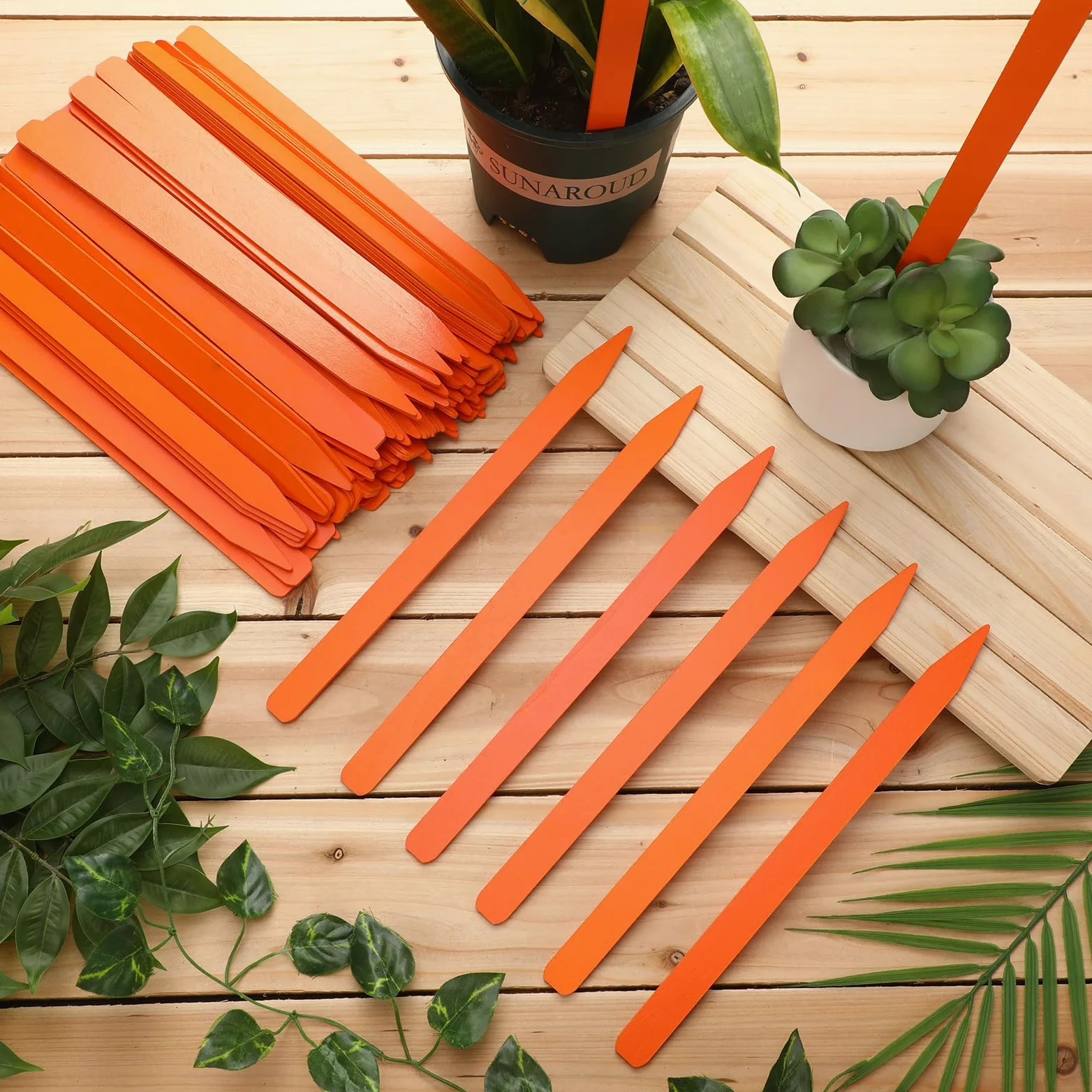 Weysat Lot de 100 étiquettes en bois de 30,5 cm pour plantes de champ ou conteneurs, étiquettes de jardin en bois pour semis, marqueurs, graines de pépinière, étiquettes avec surface lisse pour pots