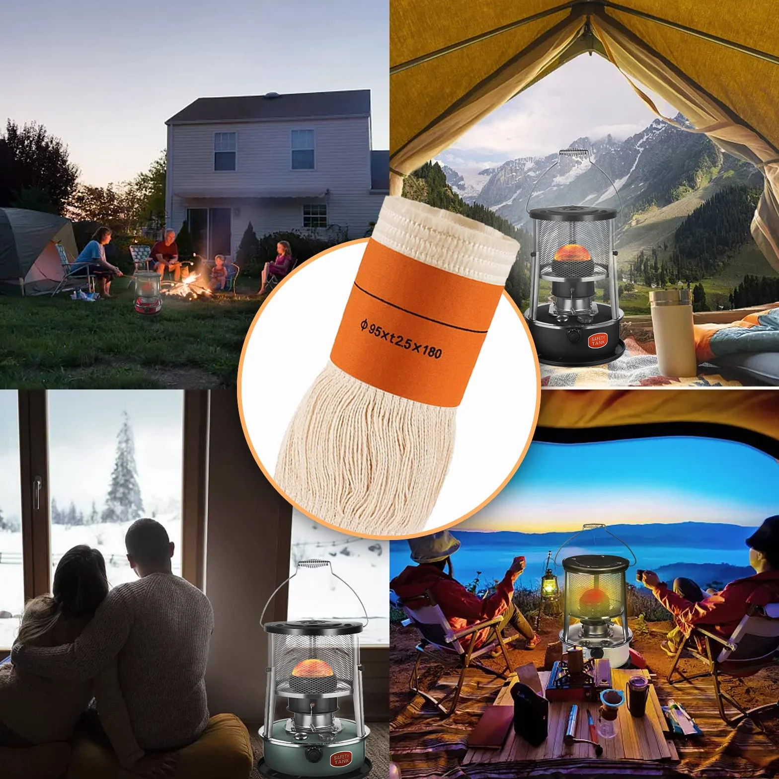 Stove à pétrole portable pour l'intérieur chauffage d'urgence sans électricité 360°