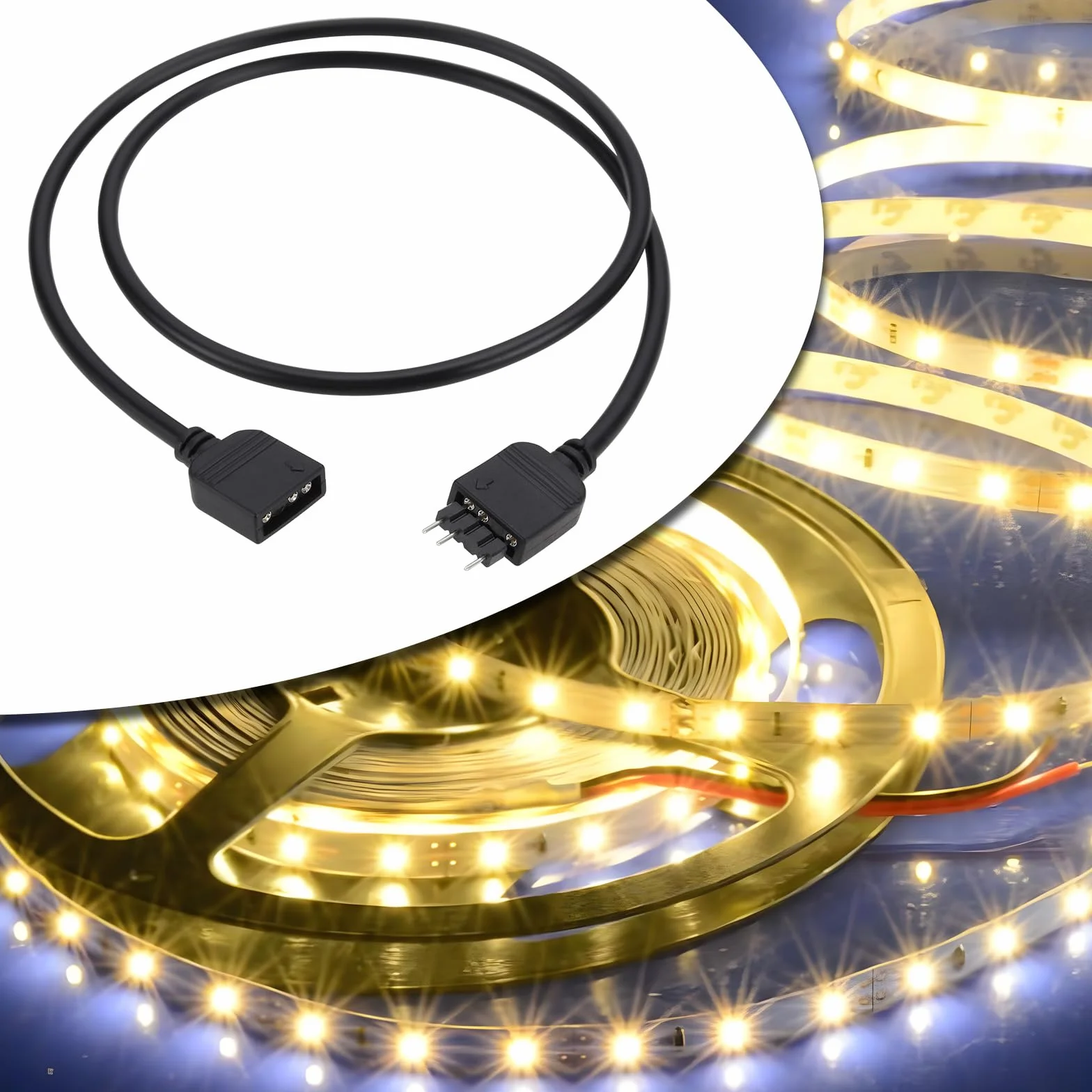 Câbles Shunt RVB Femelle à Femelle 3 Broches 50CM Câble d'extension 5 V Compatible Bandes Lumineuses RVB 5050 3528
