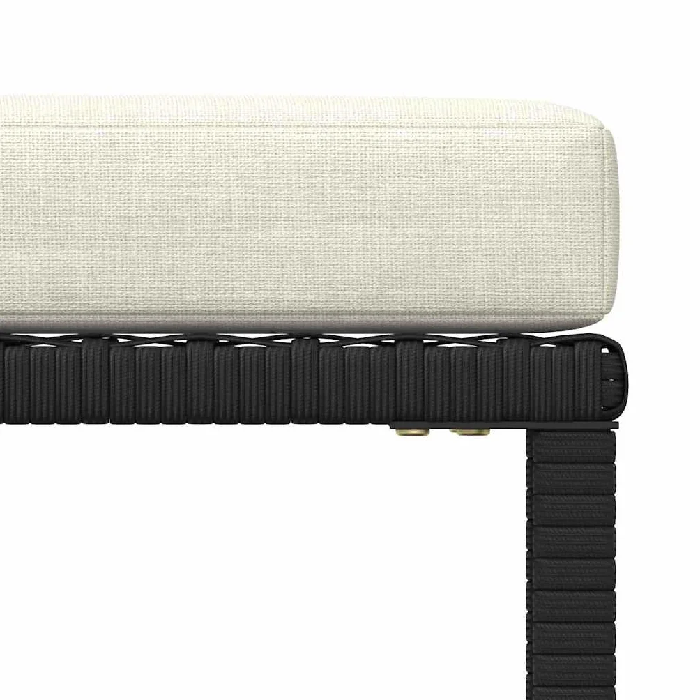vidaXL Repose-Pied Sectionnel avec Coussin Patio Noir Résine Tressée