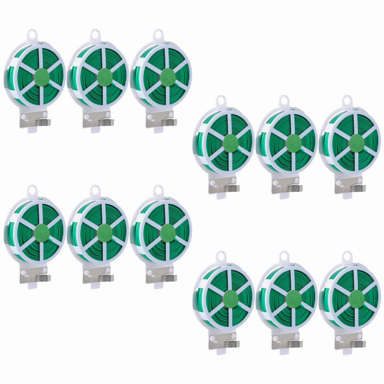Lien Horticole Vert 12 Rouleaux en Fil de Fer Gainé Pe pour Plantes | Rouleau de 50m, Usage pour Fleurs et Végétaux Grimpants, Réutilisable pour Maintien et Rangement