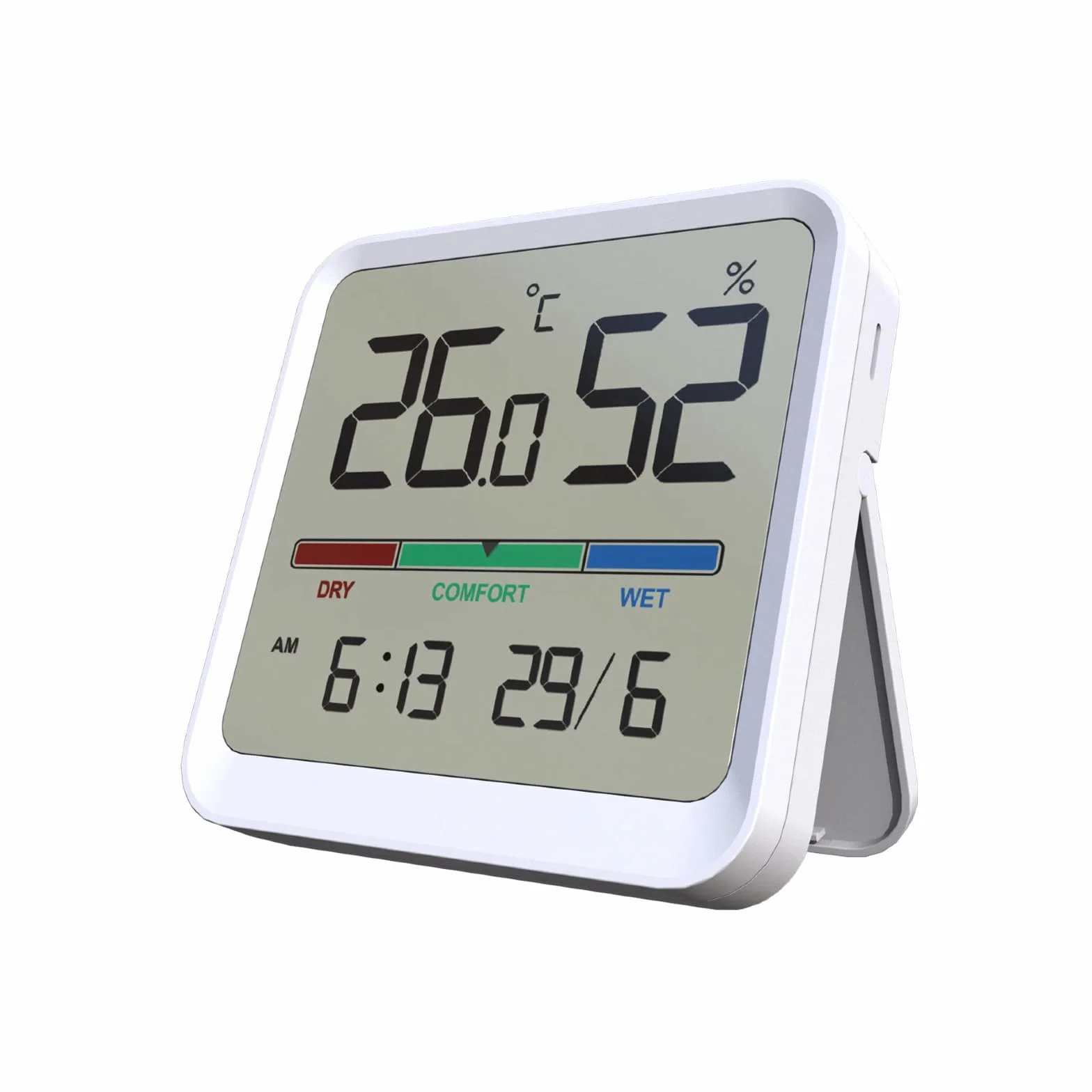 Temtop Thermomètre Hygromètre d'Intérieur Numérique T1-SE - Moniteur Température Humidité avec Affichage Heure Date Haute Précision