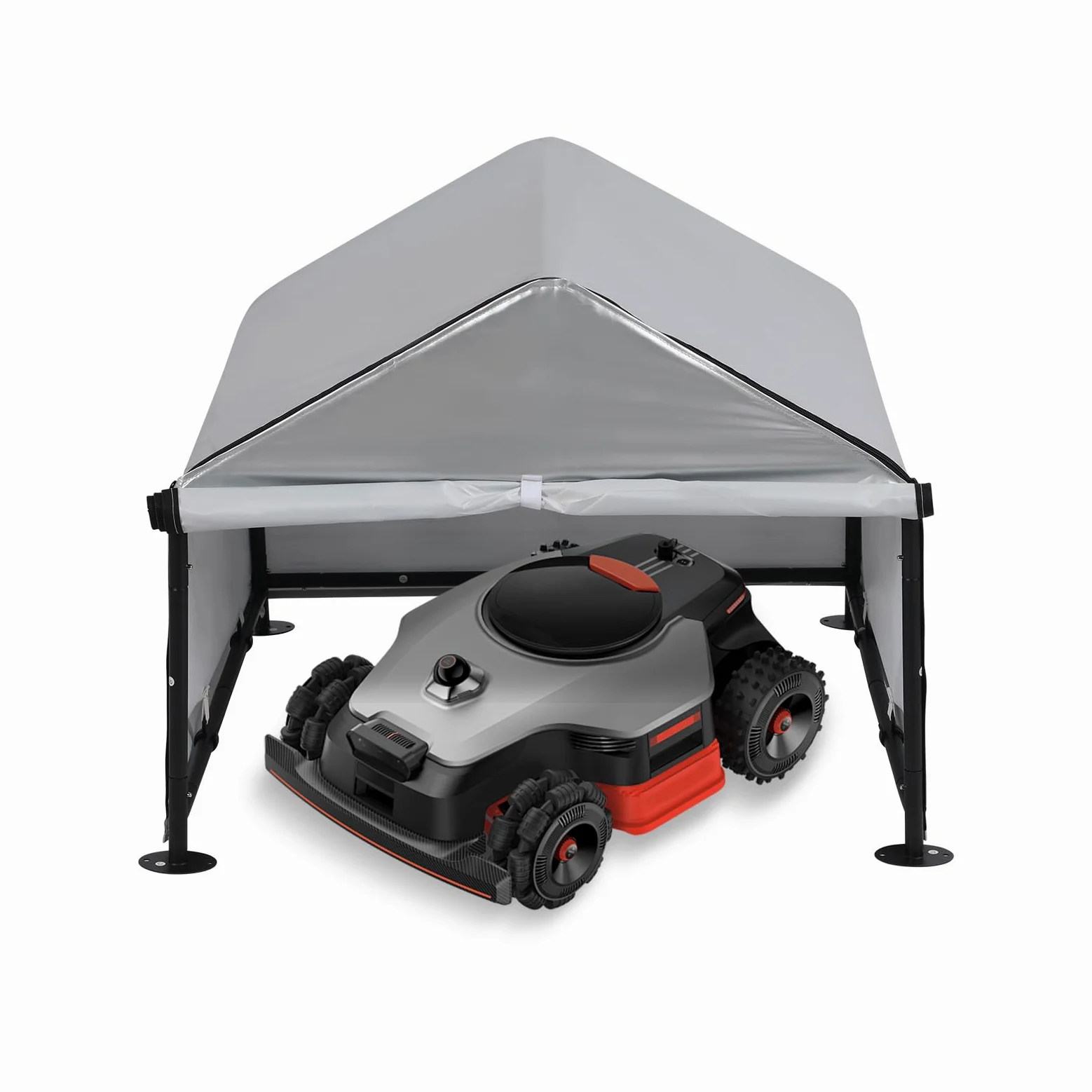 Garage pour robot tondeuse, tondeuse à gazon, auvent avec protection UV et résistant aux intempéries, garage, chambre pour animaux de compagnie, 78 × 74 × 63 cm
