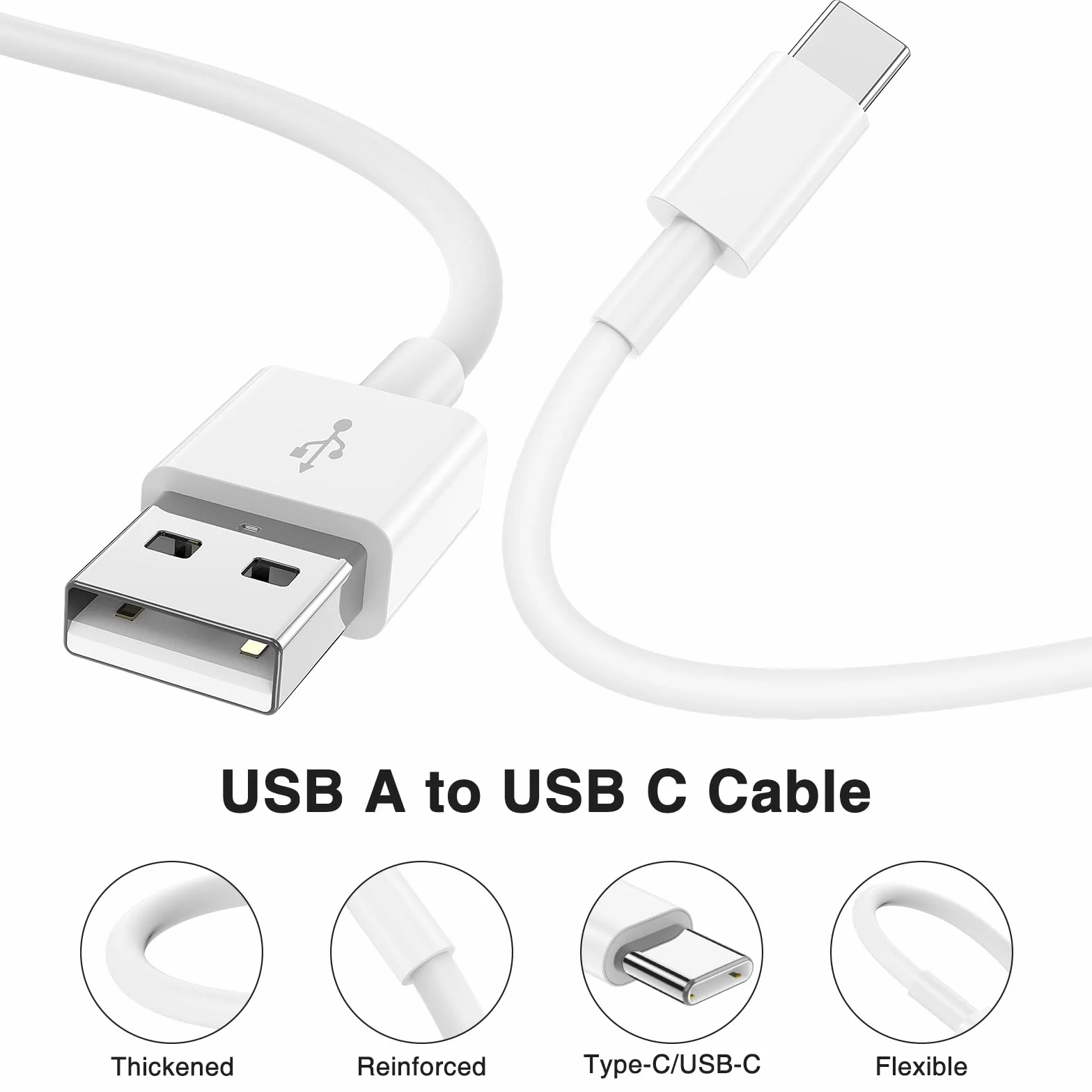 Câble USB Carplay USB A vers USB C 1M+2M Charge Rapide pour iPhone 17/16/15 Pro Max Samsung S25 iPad Pro