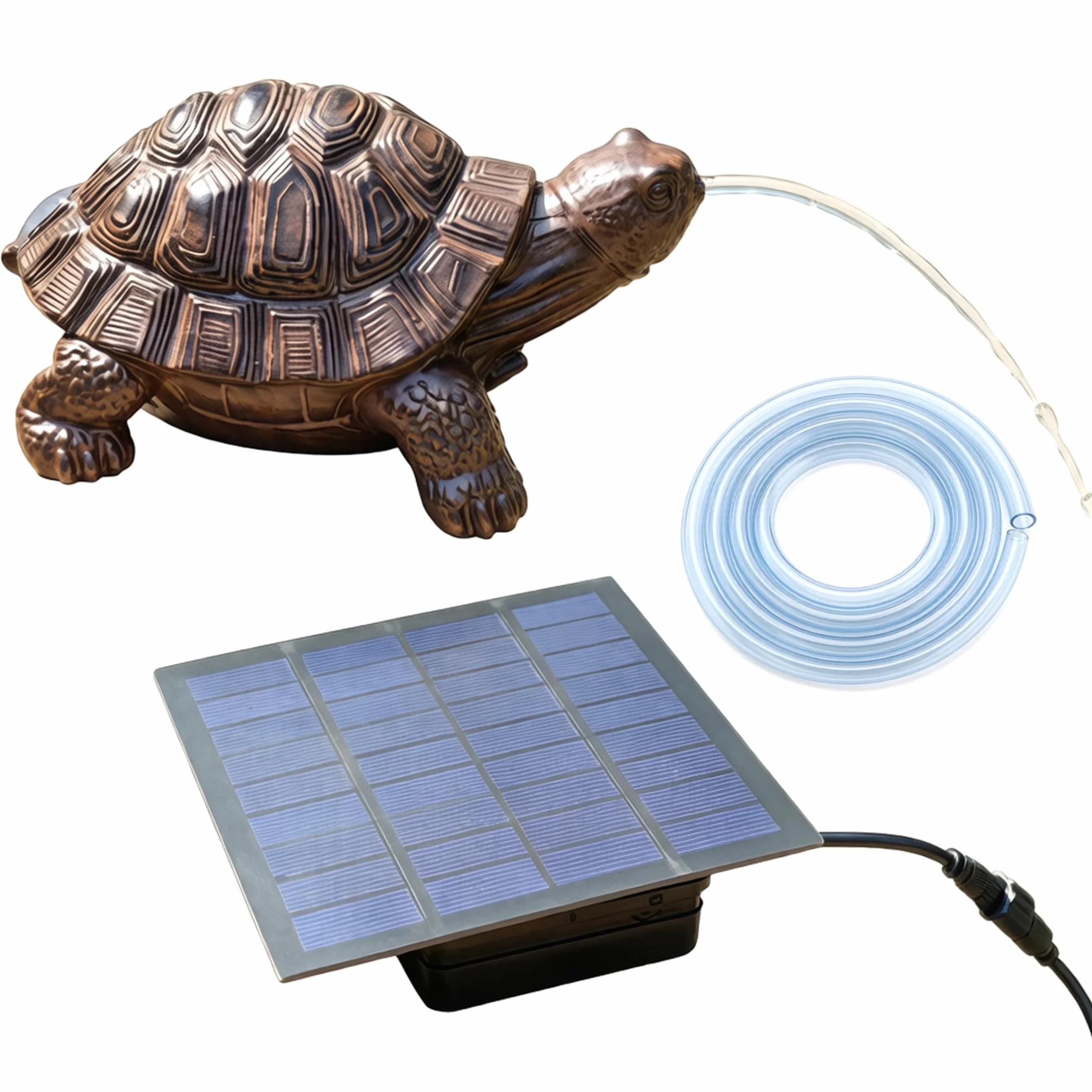Fontaine à Eau Tortue Résine Solaire pour Bassin Décoration Jardin