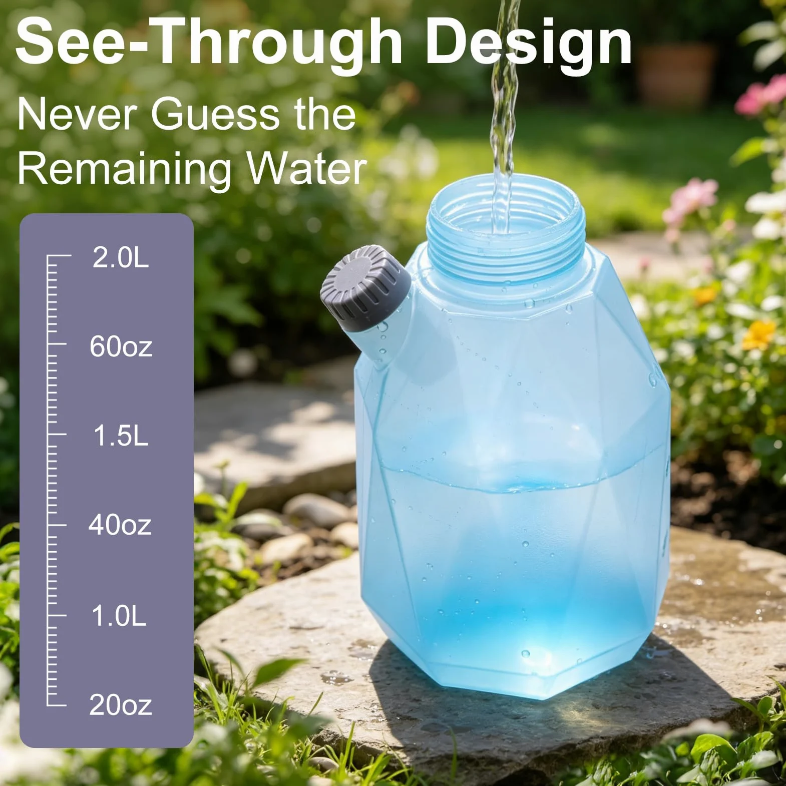 OBEST Pulvérisateur Rechargeable 2L, 3 Niveaux & 4 Modes Pulvérisation | Pulvérisateur Électrique portable à Pression pour Jardinage, Adapté aux Jardins,Cours,Pelouses et Nettoyage Véhicules
