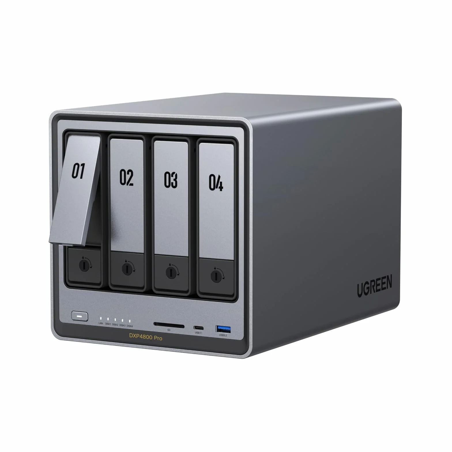 UGREEN NASync DXP4800 Pro NAS de Bureau 4 Baies, Processeur Intel i3-1315U, 8 Go RAM DDR5, SSD 128 Go, 10 GbE