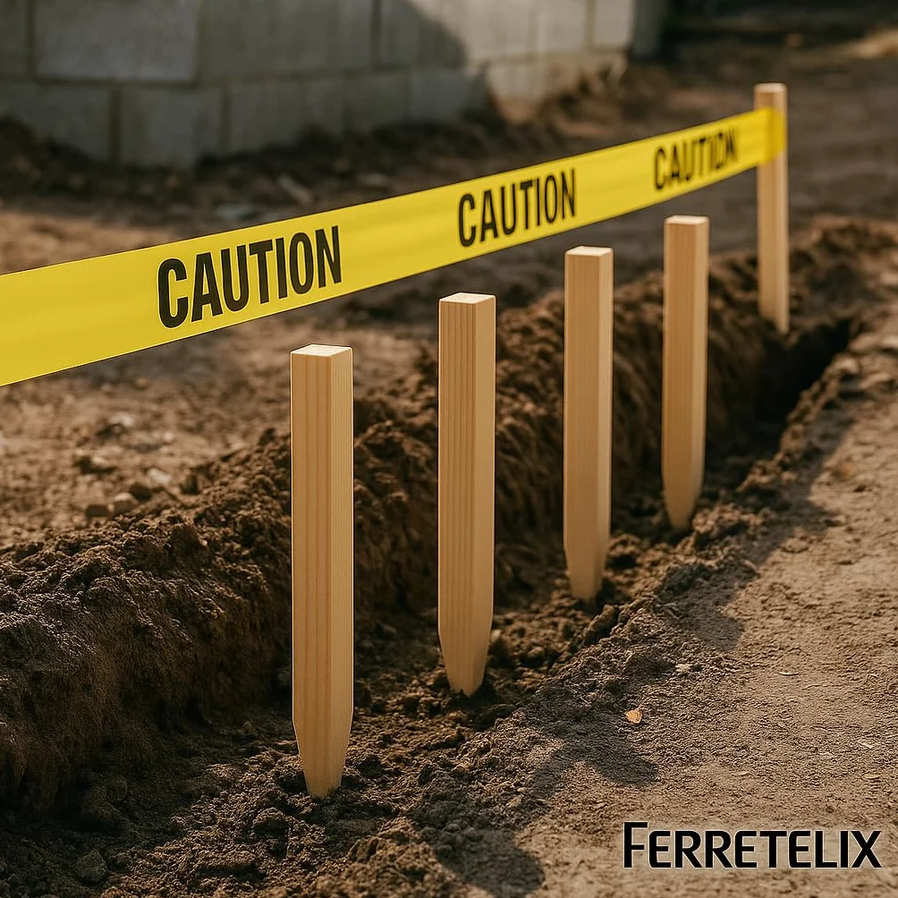 FERRETELIX® Lot de 50 piquets en bois 60 cm de long 3 x 3 cm