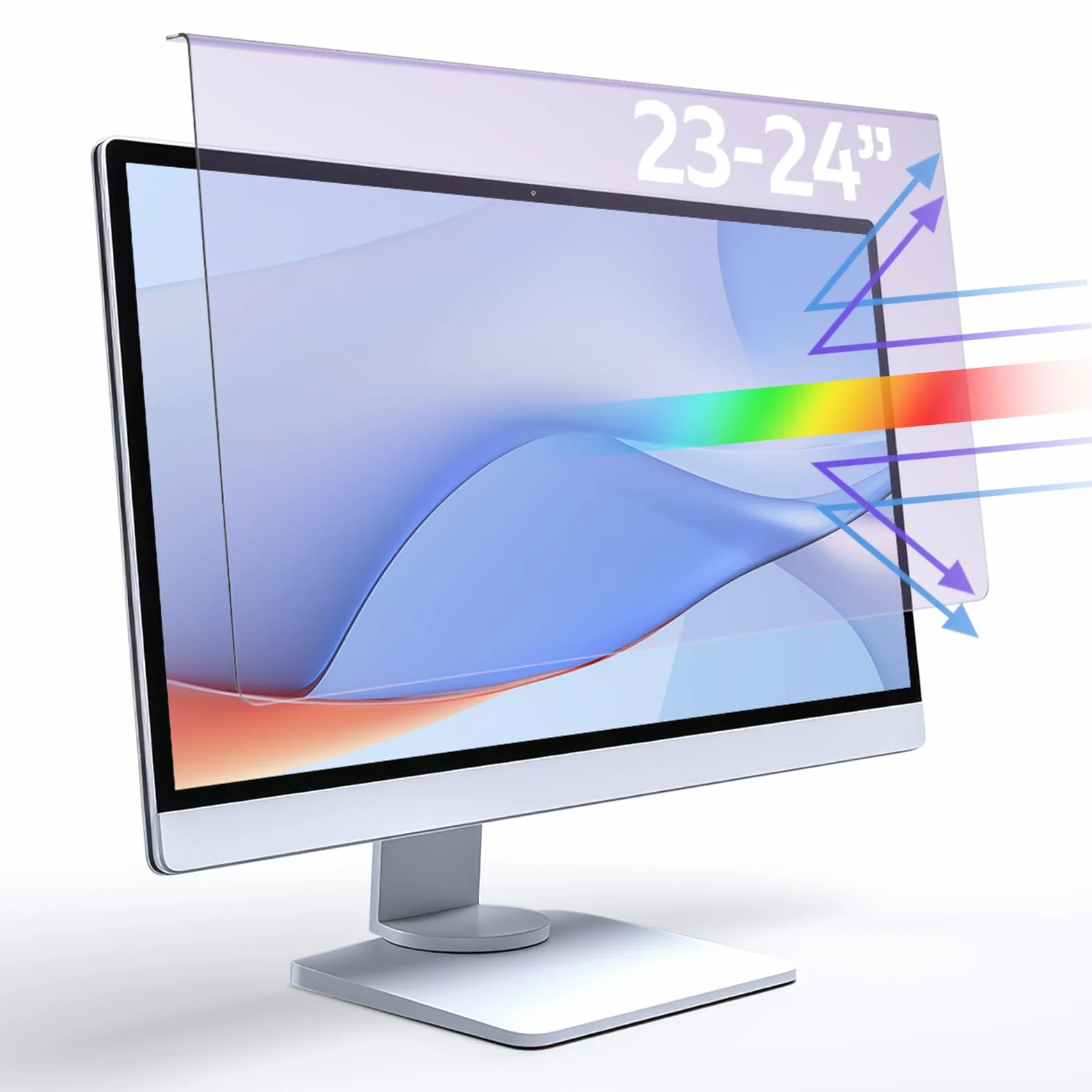 Qoosea 23-24 Pouces Protection D'écran Lumière Bleue Moniteur Ordinateur 547x320mm UV Antireflet 16:9