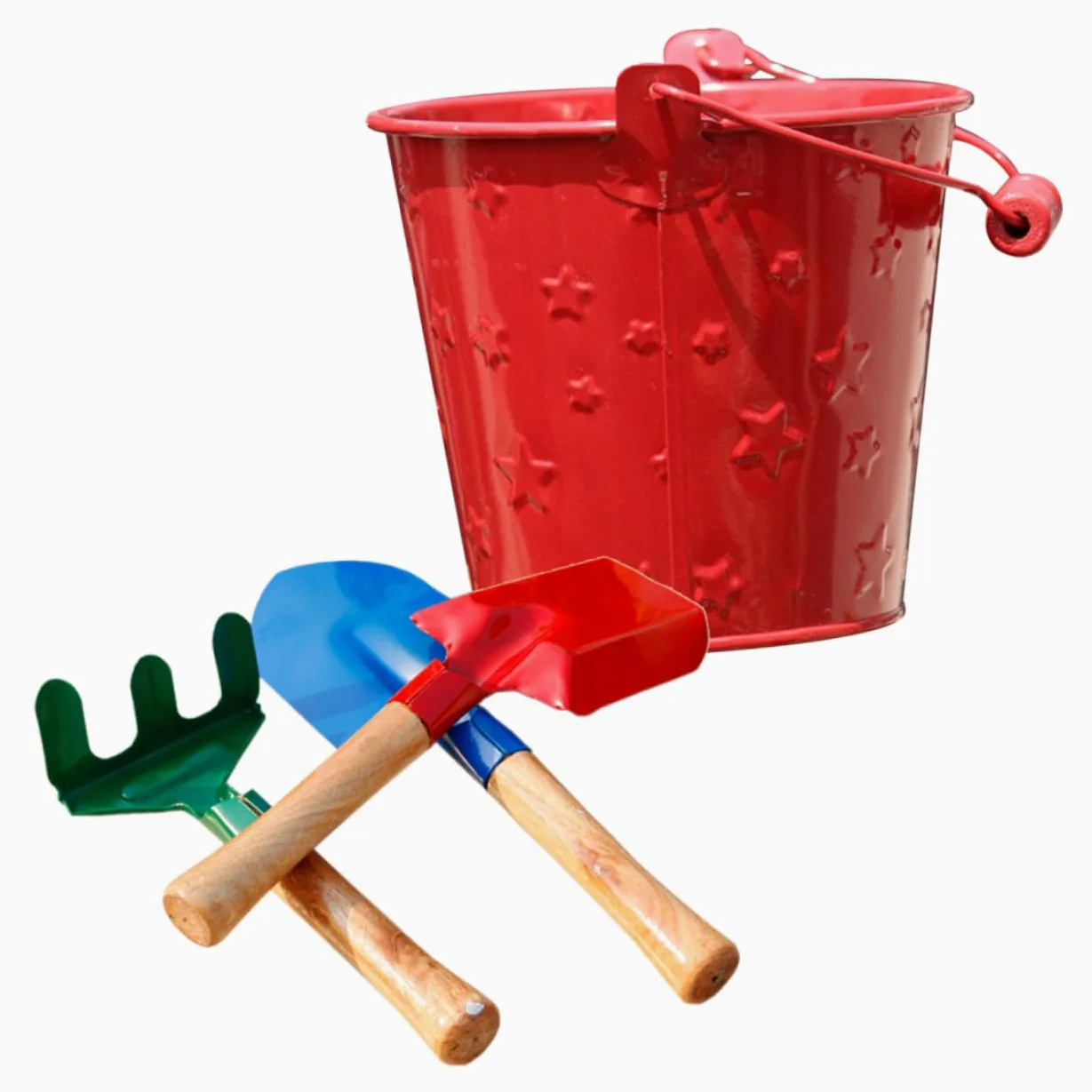 iplusmile 2 Ensembles 3 Pièces Mini Râteau De Jardin Mini-kit Enfants Outil De Jardin Jouets De Porte Trousse D'outil De Pelle De Pratique