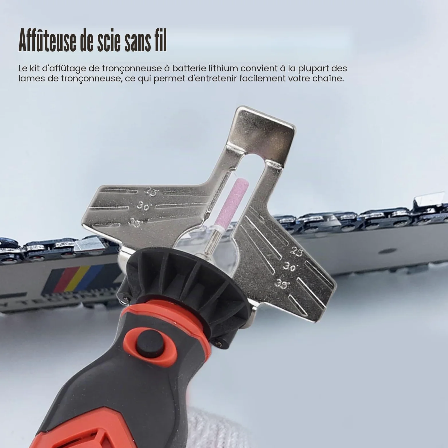 Fdit Kit D'affûtage de Tronçonneuse électrique sans Fil DC3.6V