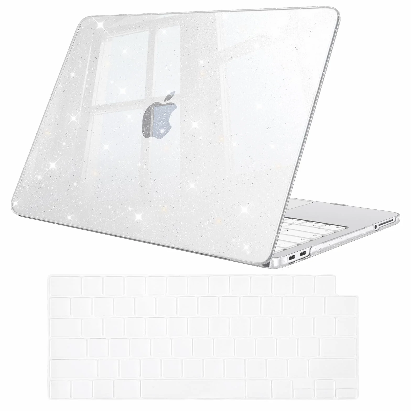 FINTIE Coque MacBook Neo 13 Pouces 2026 A18 Pro A3404 Transparent Paillette