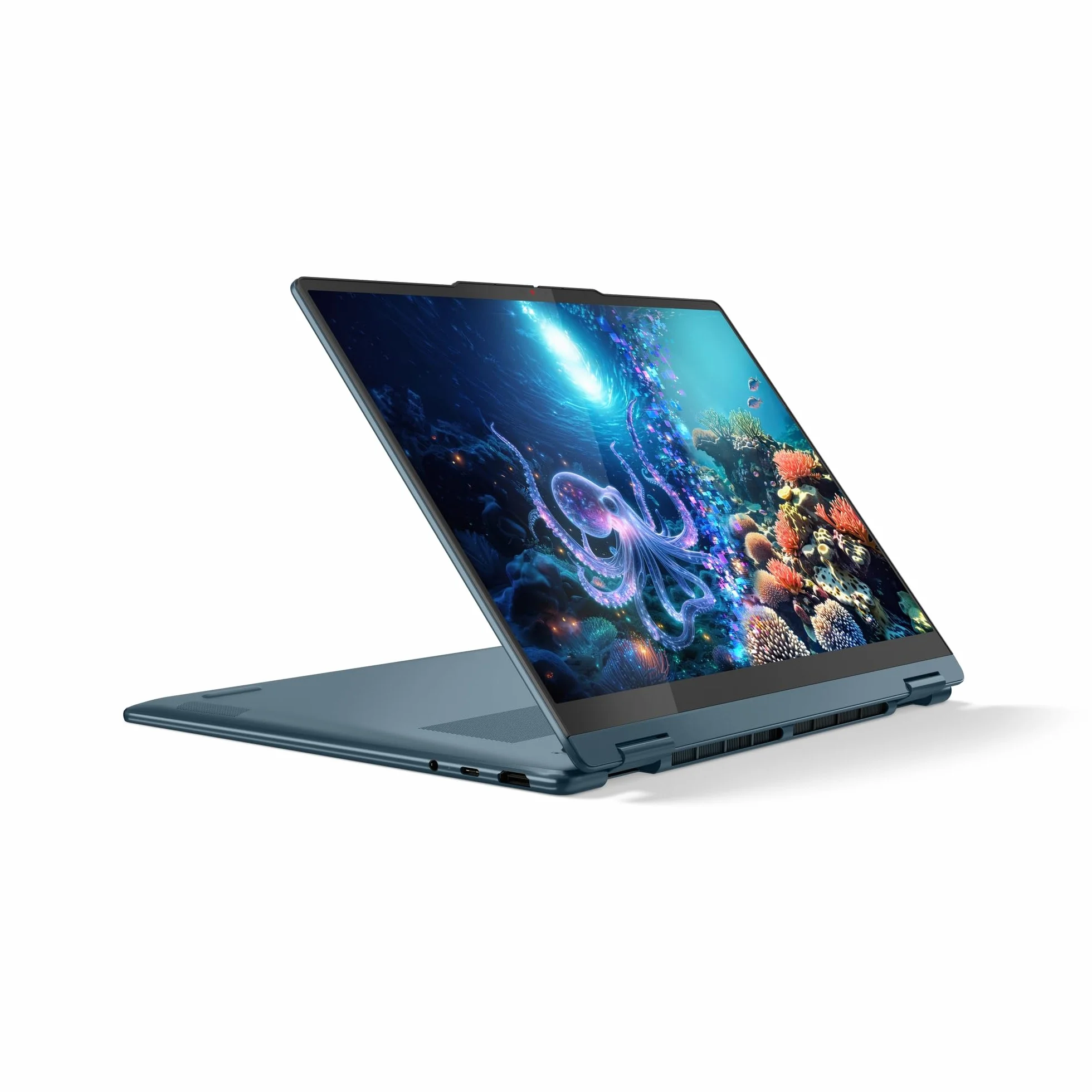 Lenovo Yoga 7 2-in-1 14AKP10 Ordinateur Portable 14" OLED AMD Ryzen AI 5 340 RAM 16Go SSD 512Go AMD Radeon 840M Windows 11 Home Clavier AZERTY Tidal Teal
