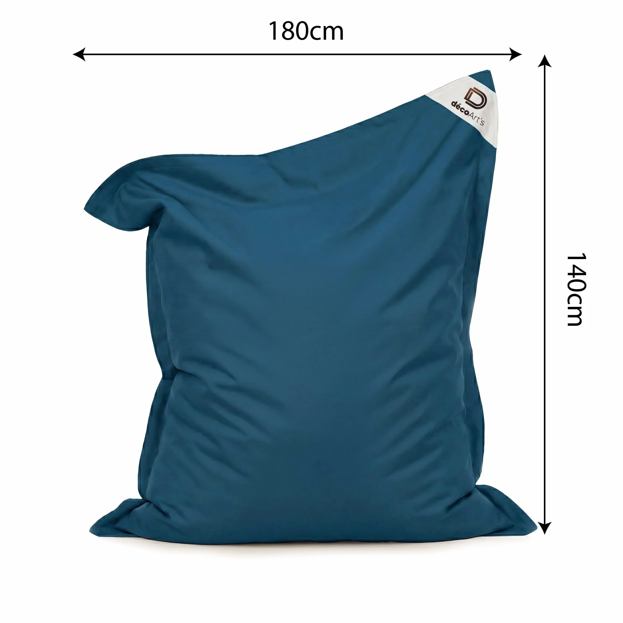 Housse Pouf Géant XXL 180x140cm Déhoussable Flottant Piscine Bleu Pétrole