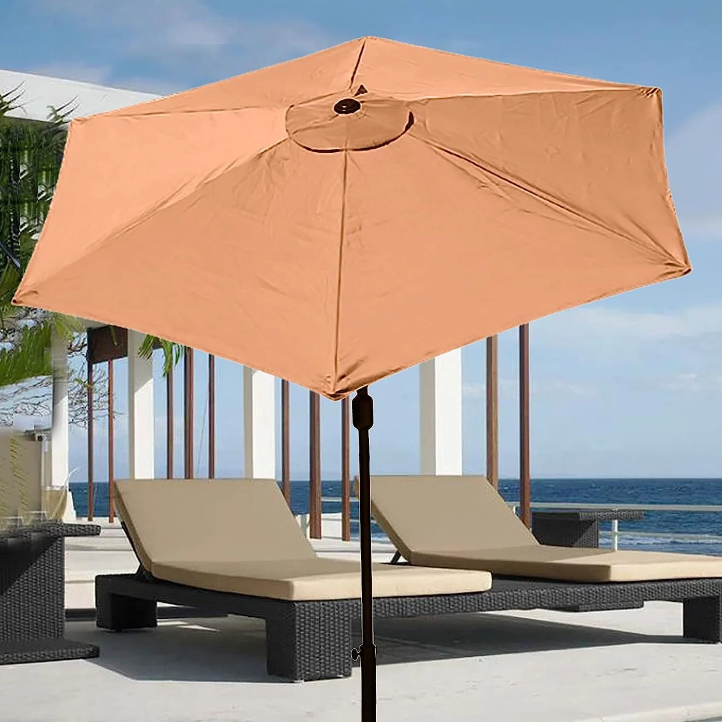 Housse de rechange pour parasol 2,7 m 6 baleines blanc