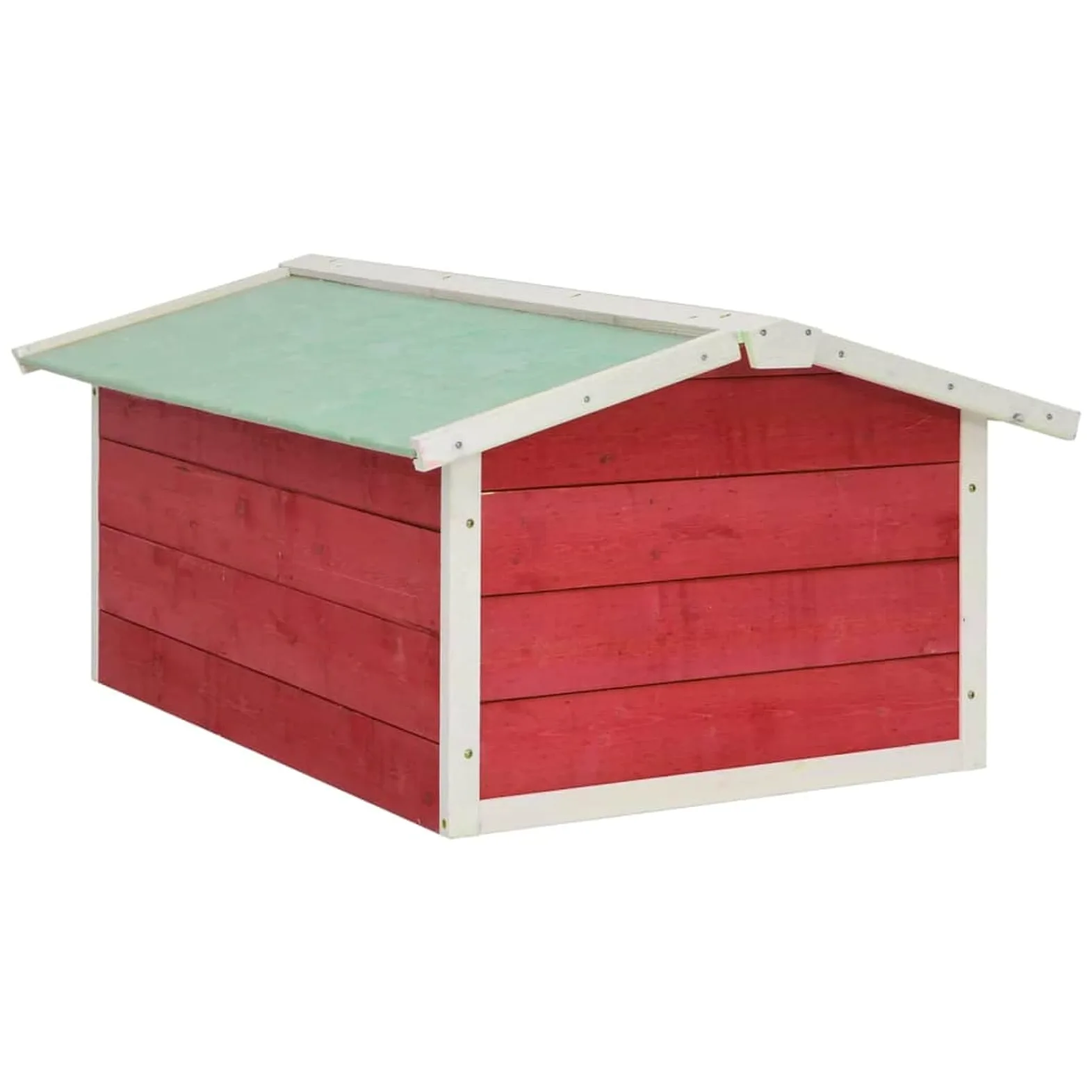Garage pour robot tondeuse 72 x 87 x 50 cm Bois d'épicéa rouge et blanc