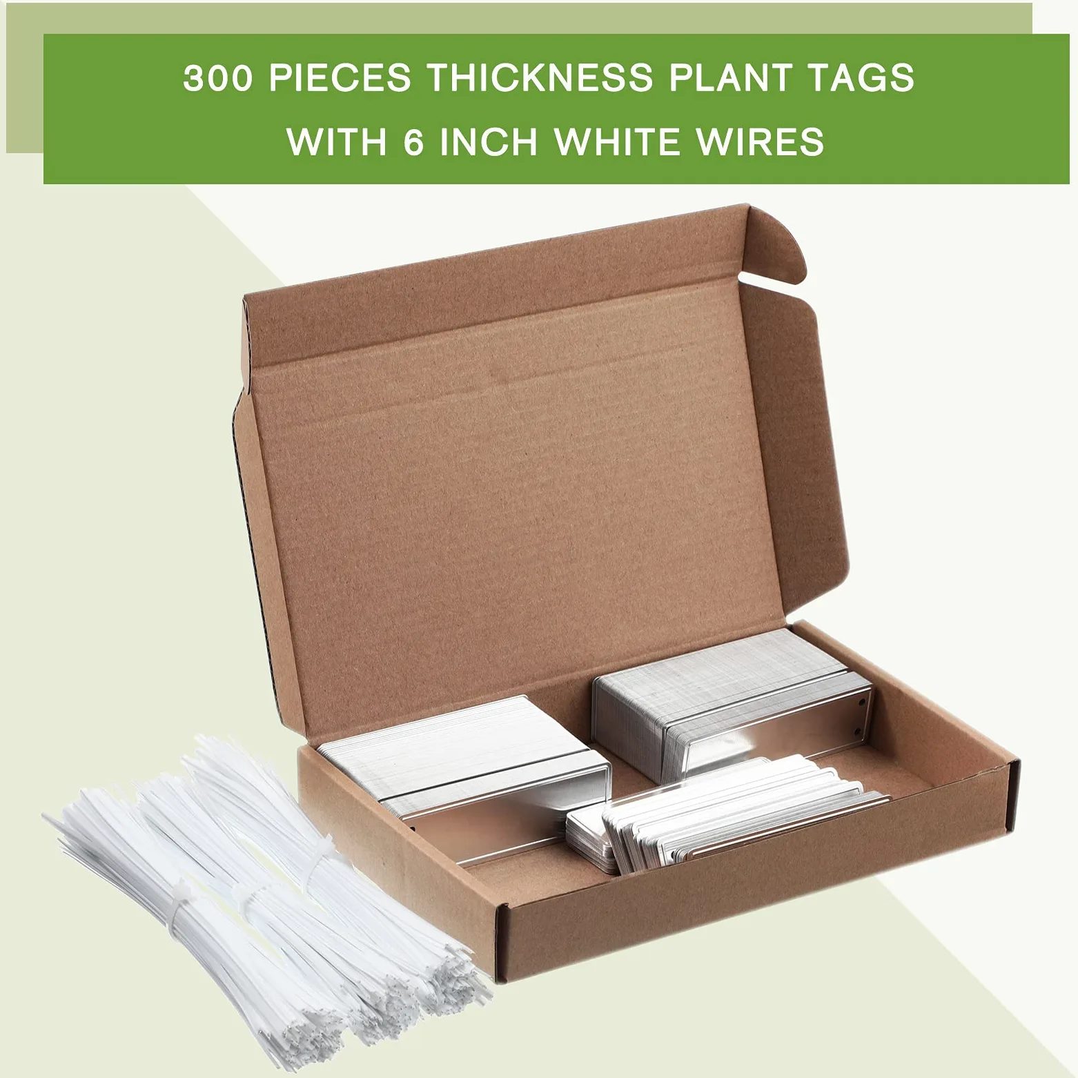 300 Pièces Étiquettes d'Usine en Aluminium Étiquettes de Plantes en Métal Double Face Tag Étiquette en Métal Imperméable avec Fils pour Fourniture de Pépinière Jardinage Extérieur Intérieur