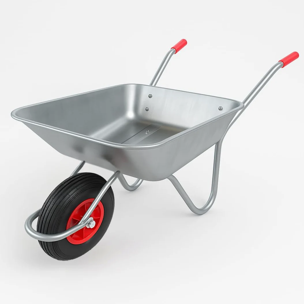 Brouette de Jardin 65L - Cadre en Acier galvanisé, Roue pneumatique 4.00-6 Chambre à air, Charge 80 kg - Idéal pour Jardin, écurie, Chantier Naval