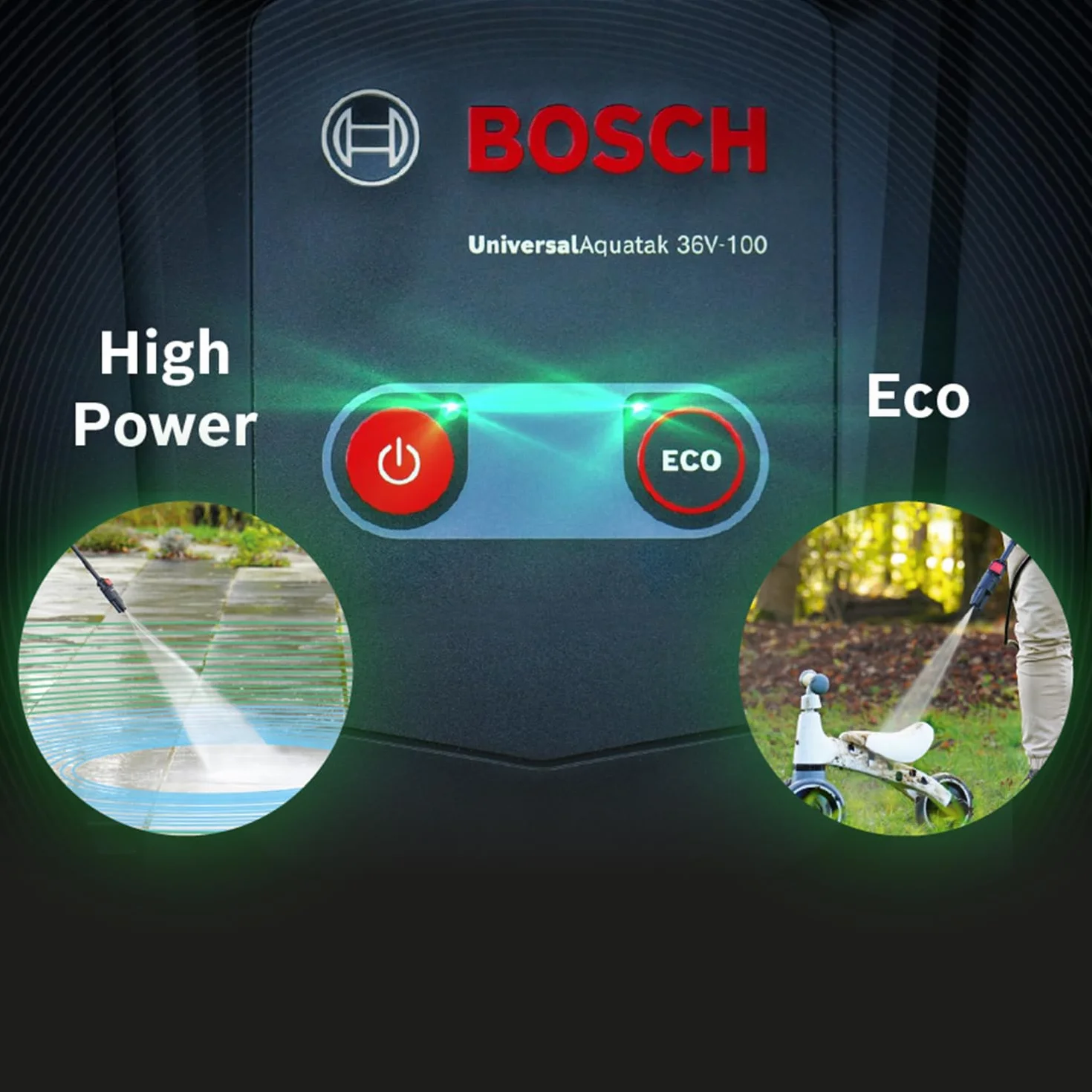 Bosch Nettoyeur haute-pression sans fil et mobile UniversalAquatak 36V-100 | Pour le nettoyage à la maison ou à l'extérieur ; système 36 V ; autonomie jusqu'à 45 minutes