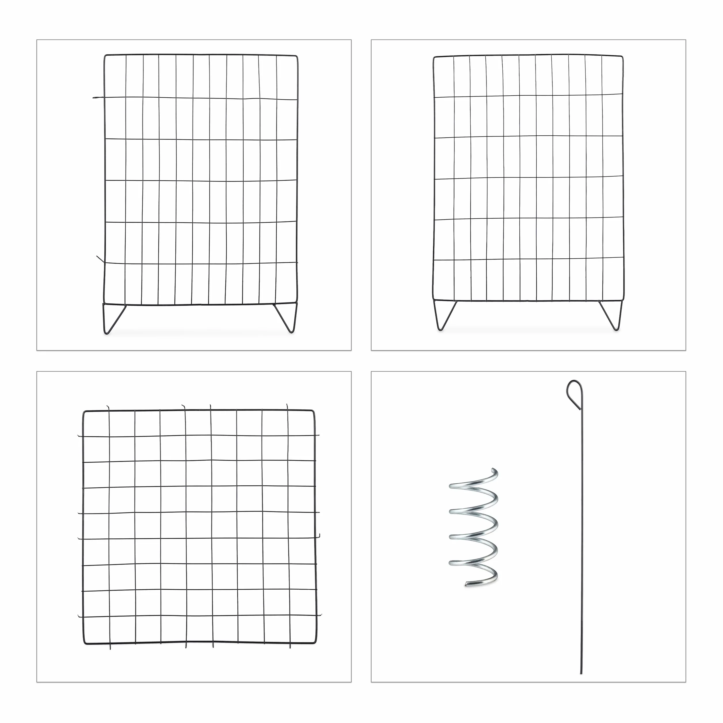 Relaxdays Composteur de Jardin en métal, Fond grillagé et Pieds, pour déchets organiques, HLP : env. 68x46x46 cm, Noir