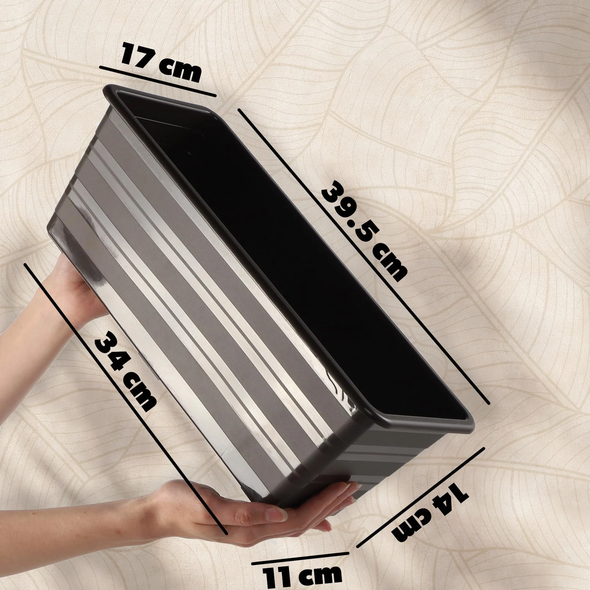 KADAX Jardinière marron 4x40 cm, pot de balcon en plastique résistant aux intempéries