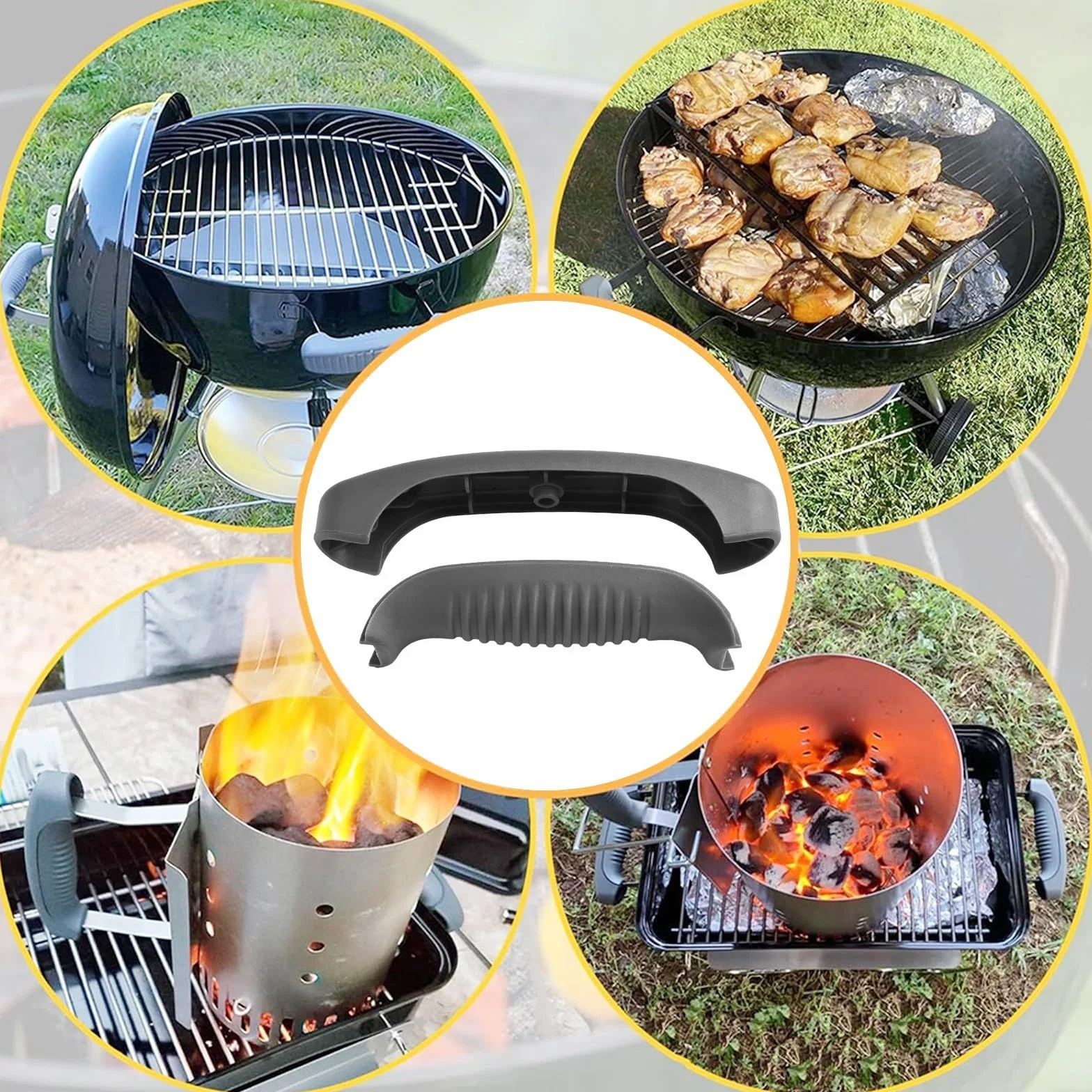 Poignée de rechange pour barbecue Weber, couvercle à charbon de bois, 1 pièce