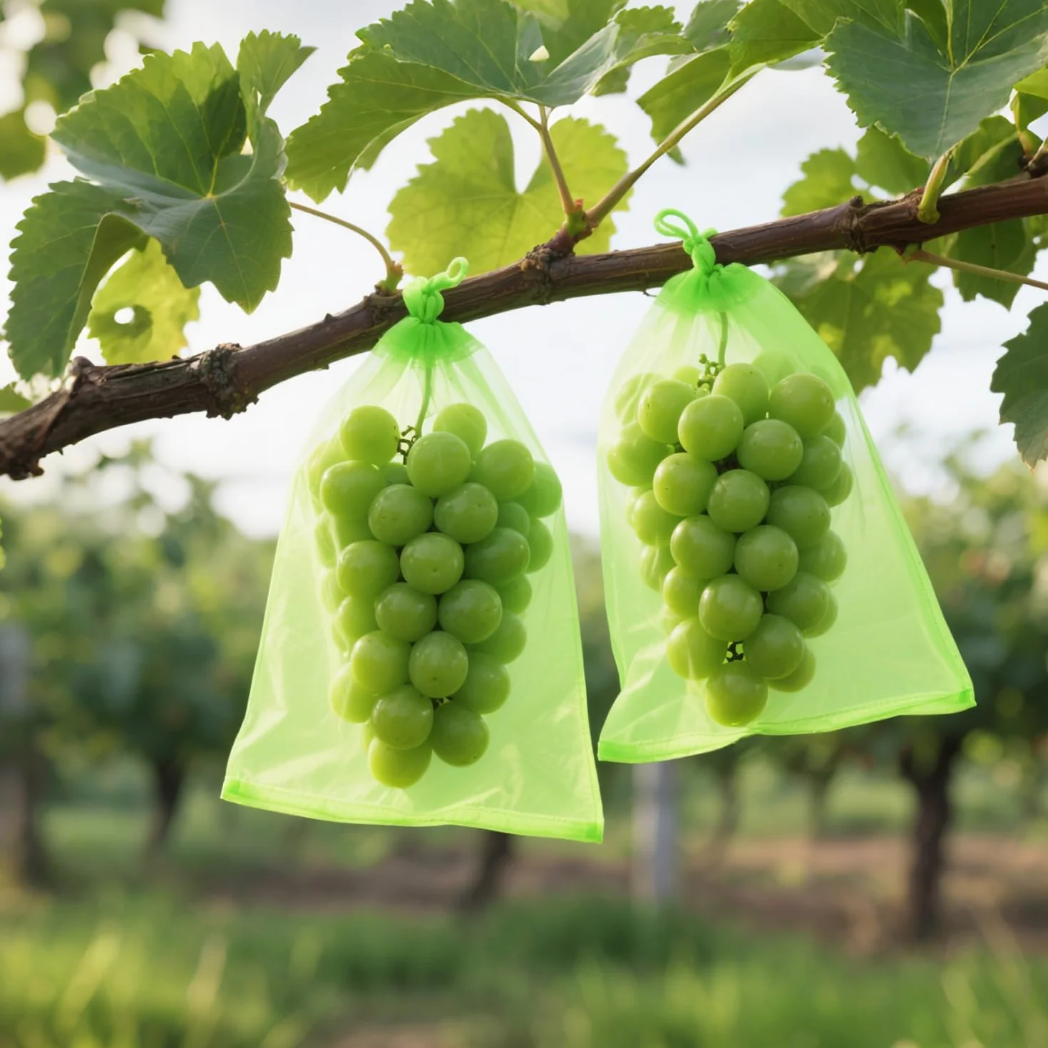 Sachet Protection Raisin 100 Pièces 20 x 30cm Vert Armée