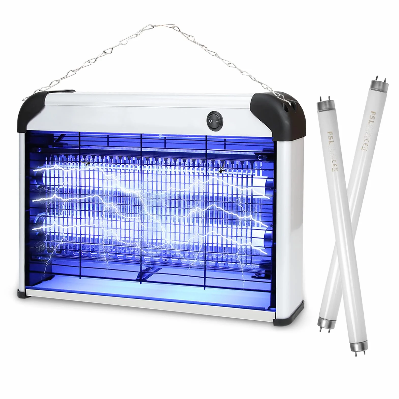 Lampe Anti-Moustique 20W UV Tue Mouche Electrique Double Grille Destructeur d'Insectes