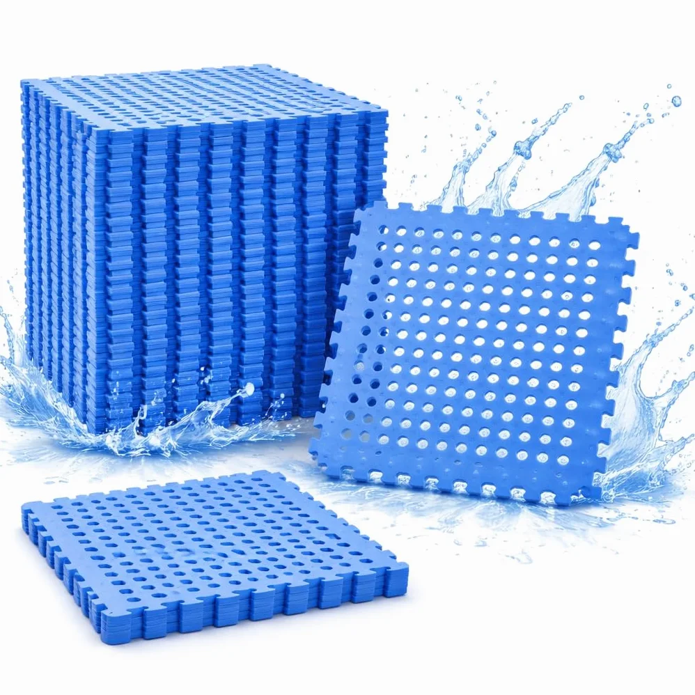 EYEPOWER Tapis de Piscine 2,8 m² - 8 Tapis de Sol EVA 62x62 - Jeu de Dalles de Protection Extérieure