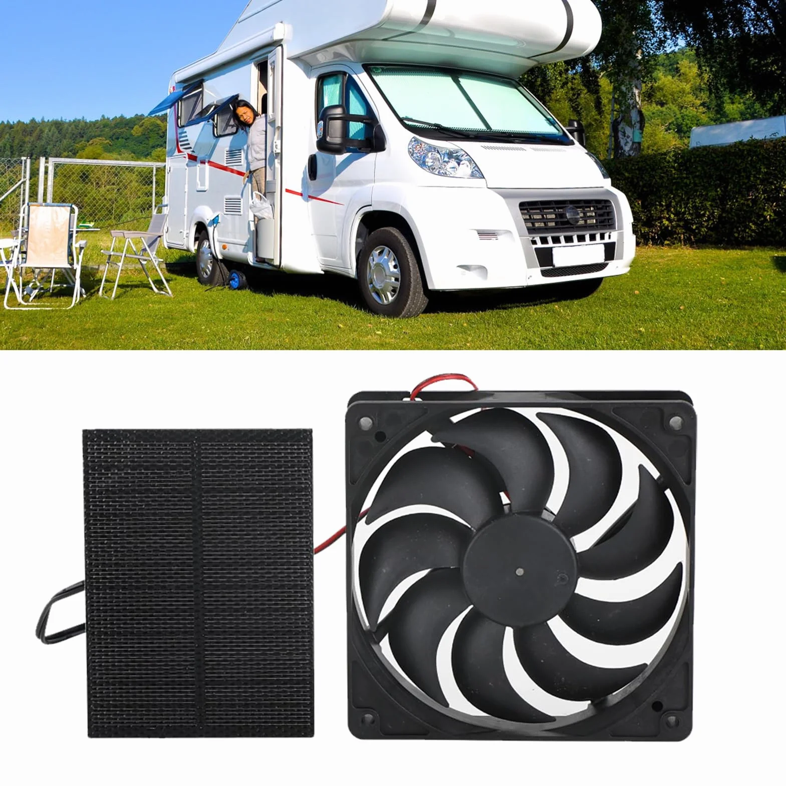 Zerodis Kit de Ventilateur de Panneau Solaire 3W économe en énergie