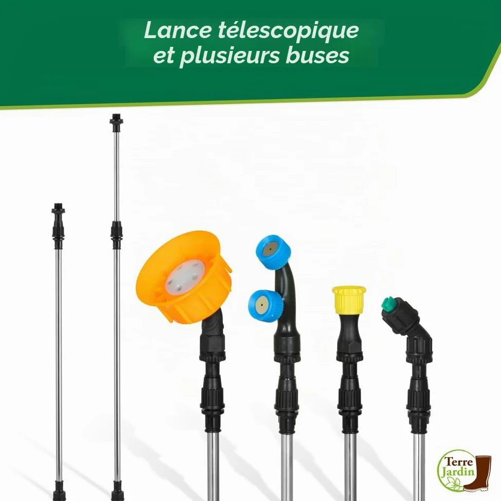 TERRE JARDIN Pulvérisateur Électrique Rechargeable 16L Reconditionné - Pulvérisateur de Jardin Dorsal à Batterie 12V avec Lance Télescopique et 4 Buses - Occasion très Bon état