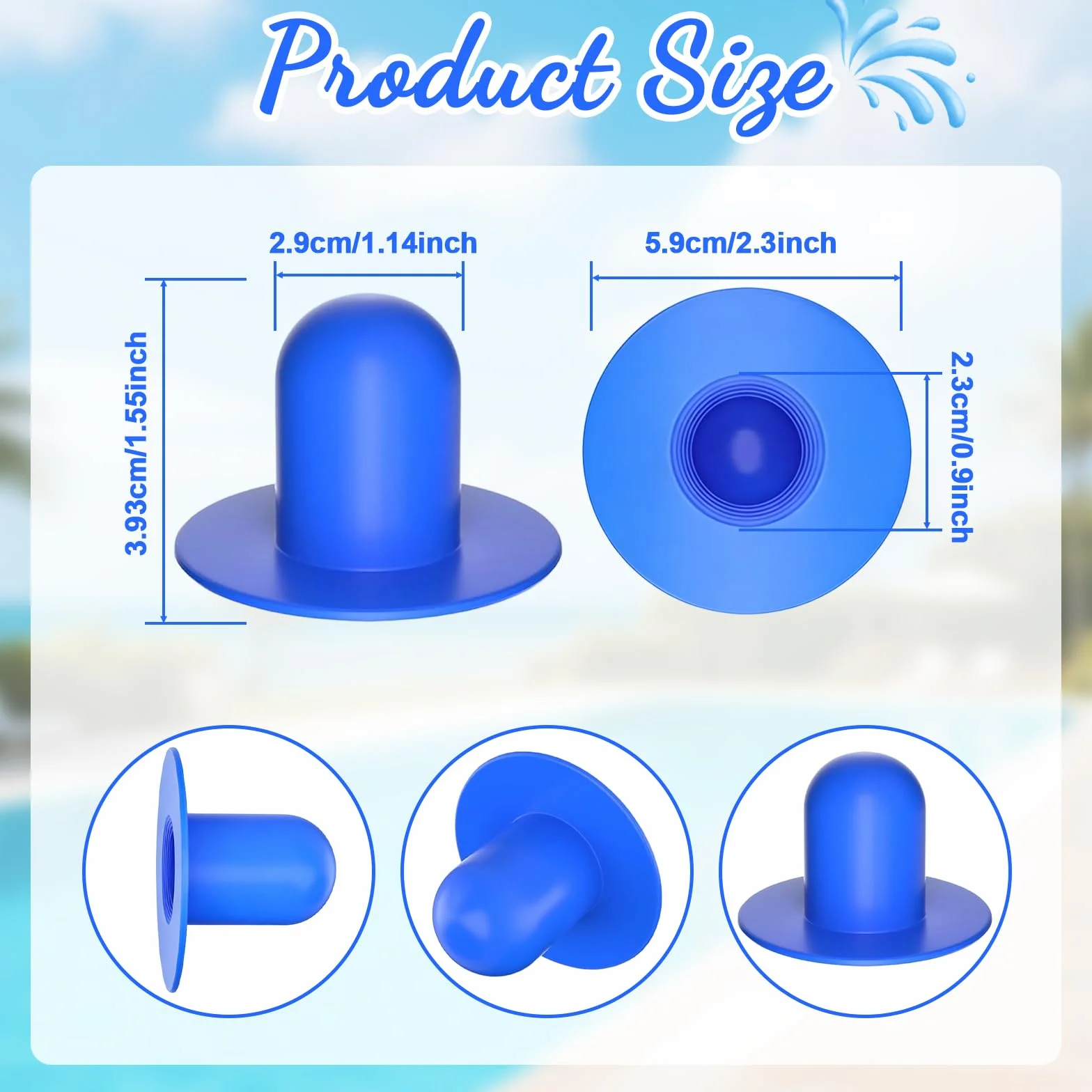 Bouchons de Piscine Hors Sol, 4PCS Bouchon Trou Crépine Pompe Filtre