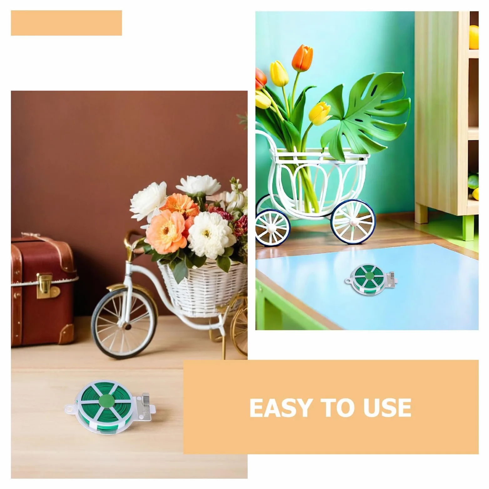 Lien Horticole Vert 12 Rouleaux en Fil de Fer Gainé Pe pour Plantes | Rouleau de 50m, Usage pour Fleurs et Végétaux Grimpants, Réutilisable pour Maintien et Rangement