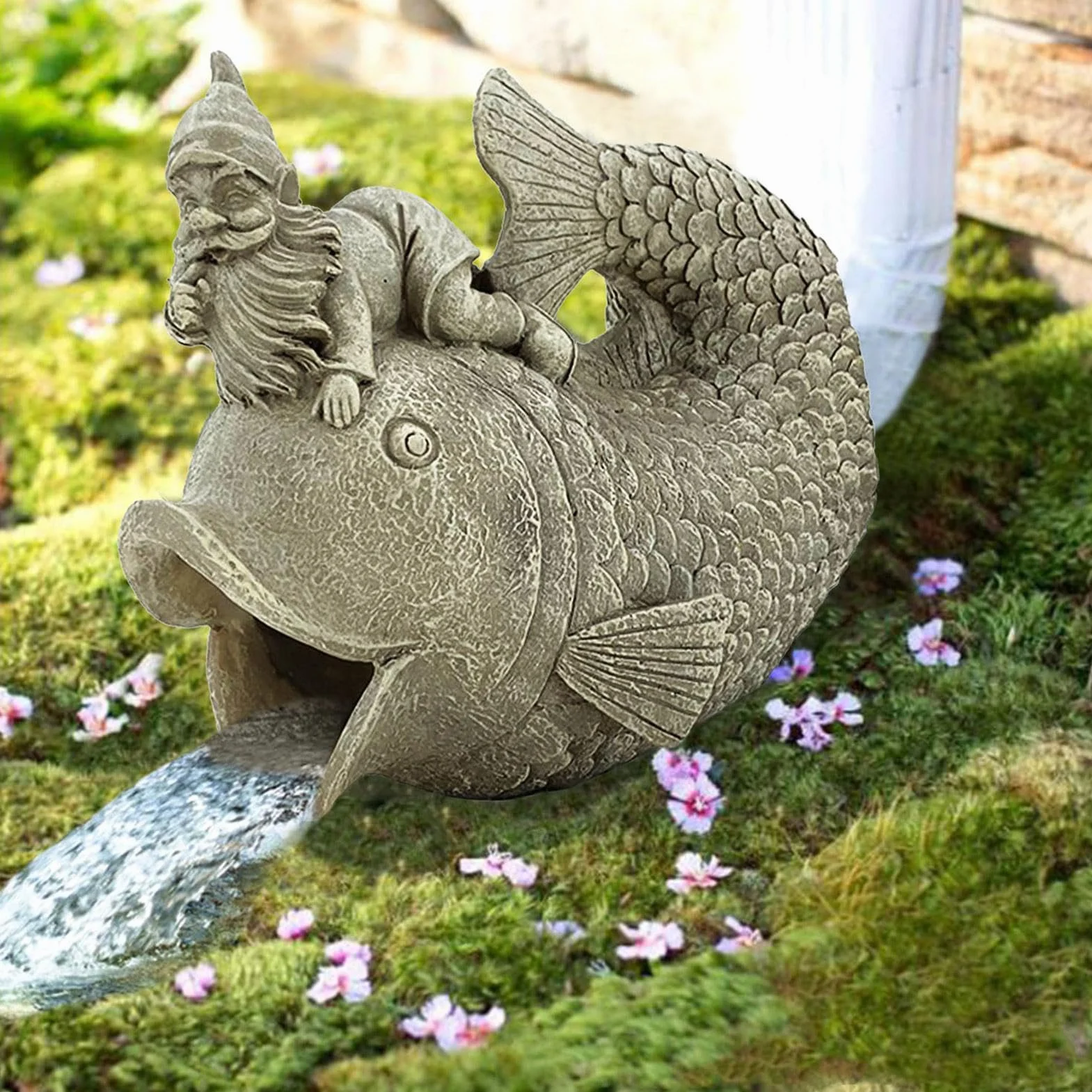 Extension de tuyau de gouttière décorative, Inverseur de tuyau, Statue d'extension de poisson nain