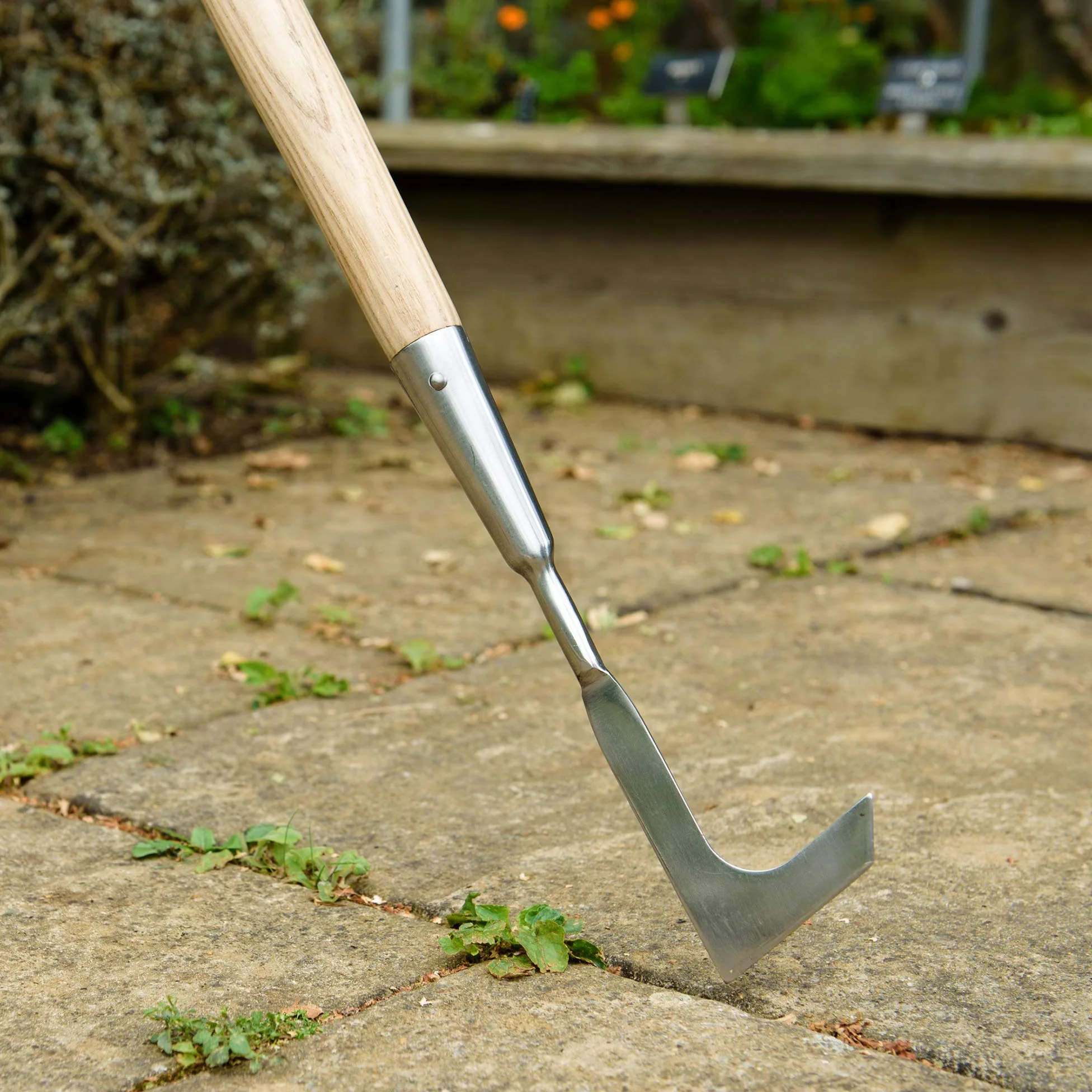 Kent & Stowe désherbeur Manuel à Manche Long – Couteau grattoir en Acier Inoxydable, Couteau à Joints avec Manche en frêne, Longueur : 160 cm