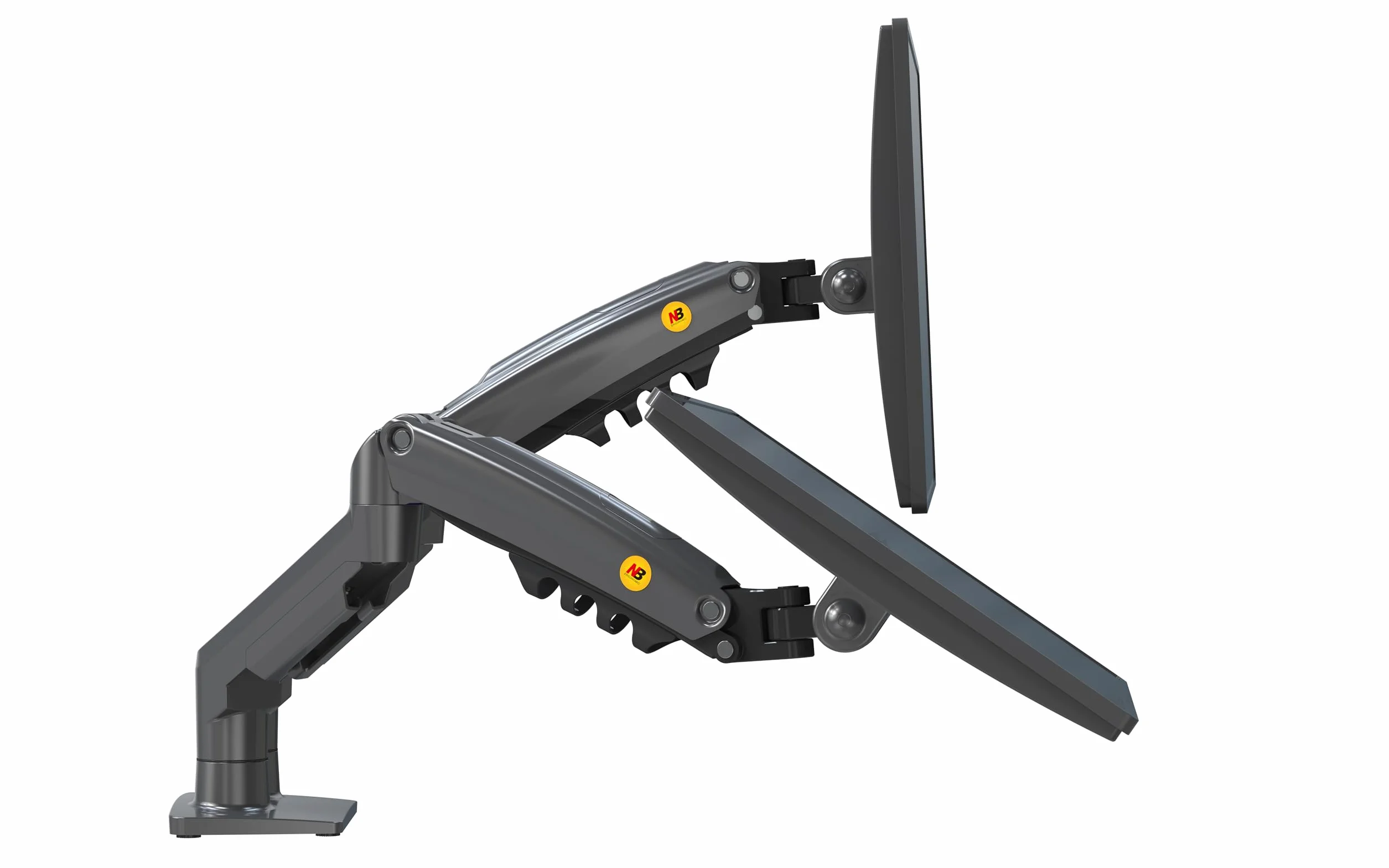 Support de Bureau pour 2 écrans PC LCD LED 17"-27" réglage Plusieurs Axes Pivot Ressort à gaz 2x9 kg