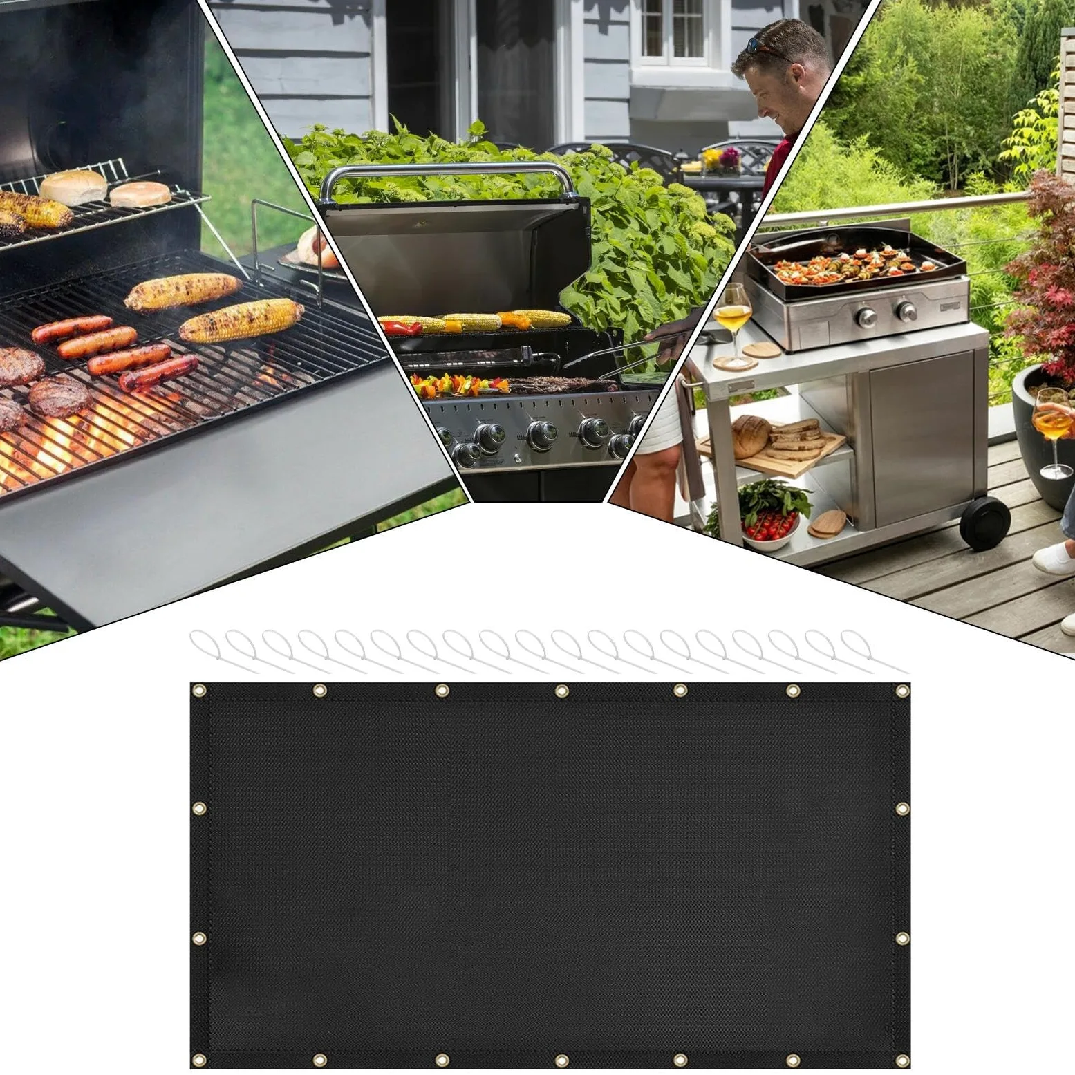 91,5 x 183 cm - Panneau Thermique arrière pour poêle à Bois - Murale pour poêle à Bois - Murale arrière pour Barbecue - Résistant au feu - pour Camping, extérieur, Parc