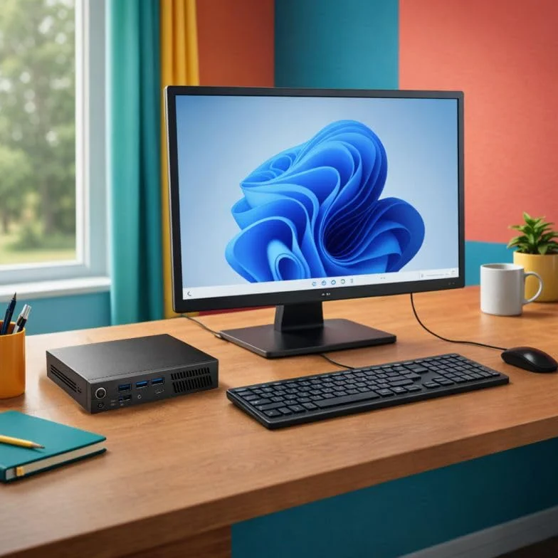 PC Ultra Mini Intel Core i5 Windows 11 Pro SSD 500Go RAM 16Go Wi-Fi Écran 22'' Ordinateur Bureau Compact Reconditionné