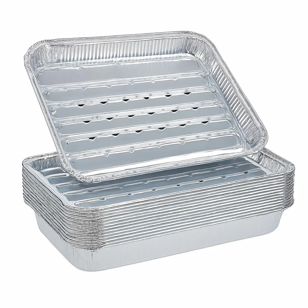 Barquettes aluminium 34x22 cm Lot de 100 - Grillschalen jetables pour barbecue four grill