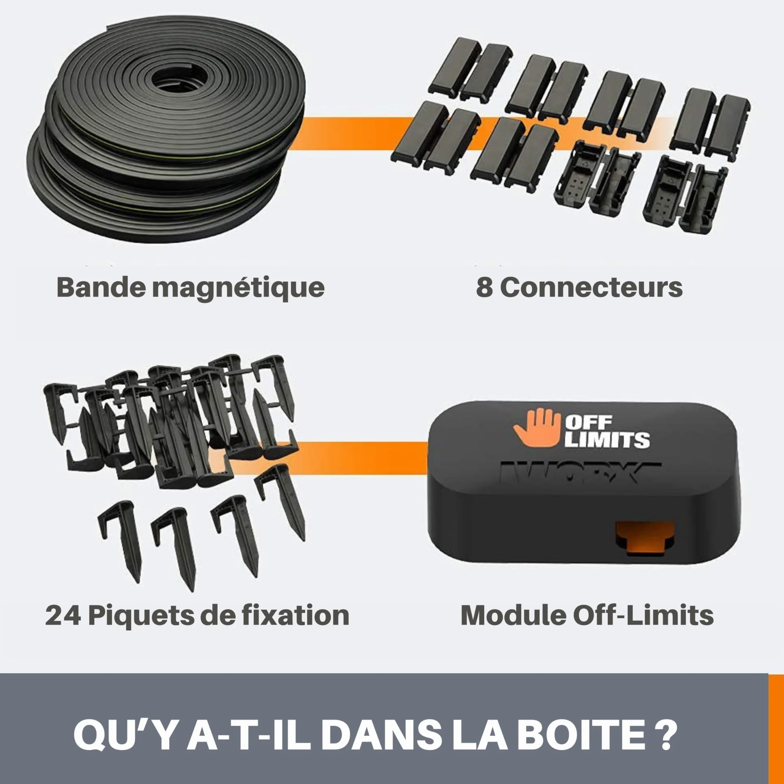 WORX Module Off Limits WA0863 pour Robots Landroid | Crée facilement des zones interdites sans modifier le câble périphérique, installation rapide