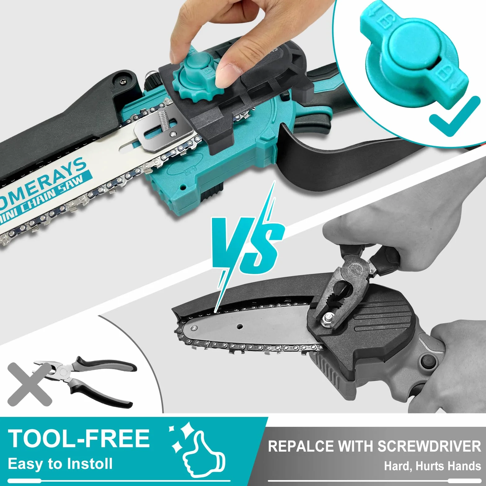 Mini Tronçonneuse a Batterie 8000mAh, 8 & 6 Pouces Lubrificateur Automatique et Électrique Tronçonneuse 2 * 4000mAh Brushless Elagueur, Pour La Coupe Du Bois, Branches, L'élagage, La Cour, Jardin
